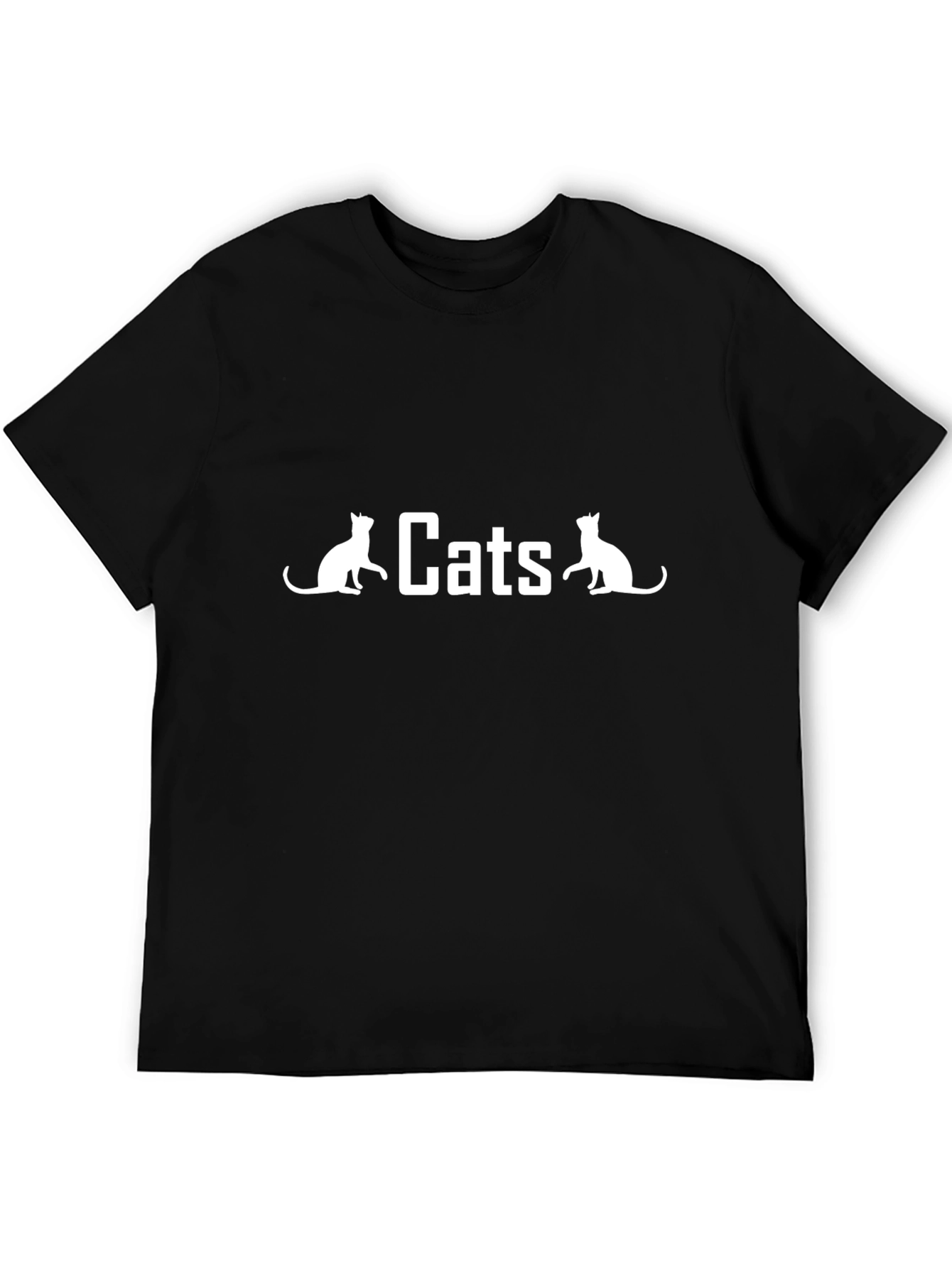 Camiseta Negra Cats para Amantes de los Gatos