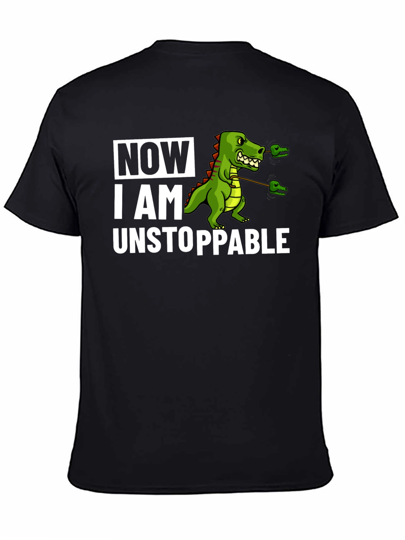 Camiseta Negra con Dinosaurio Imparable