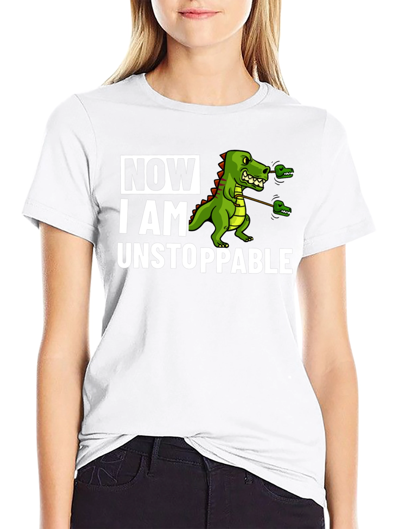 Camiseta Negra con Dinosaurio Imparable