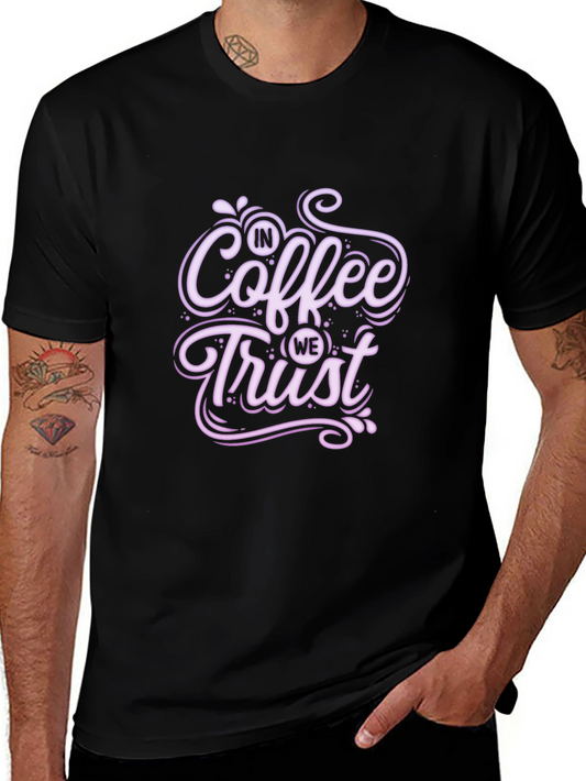 Camiseta Negra con Diseño Café - In Coffee We Trust