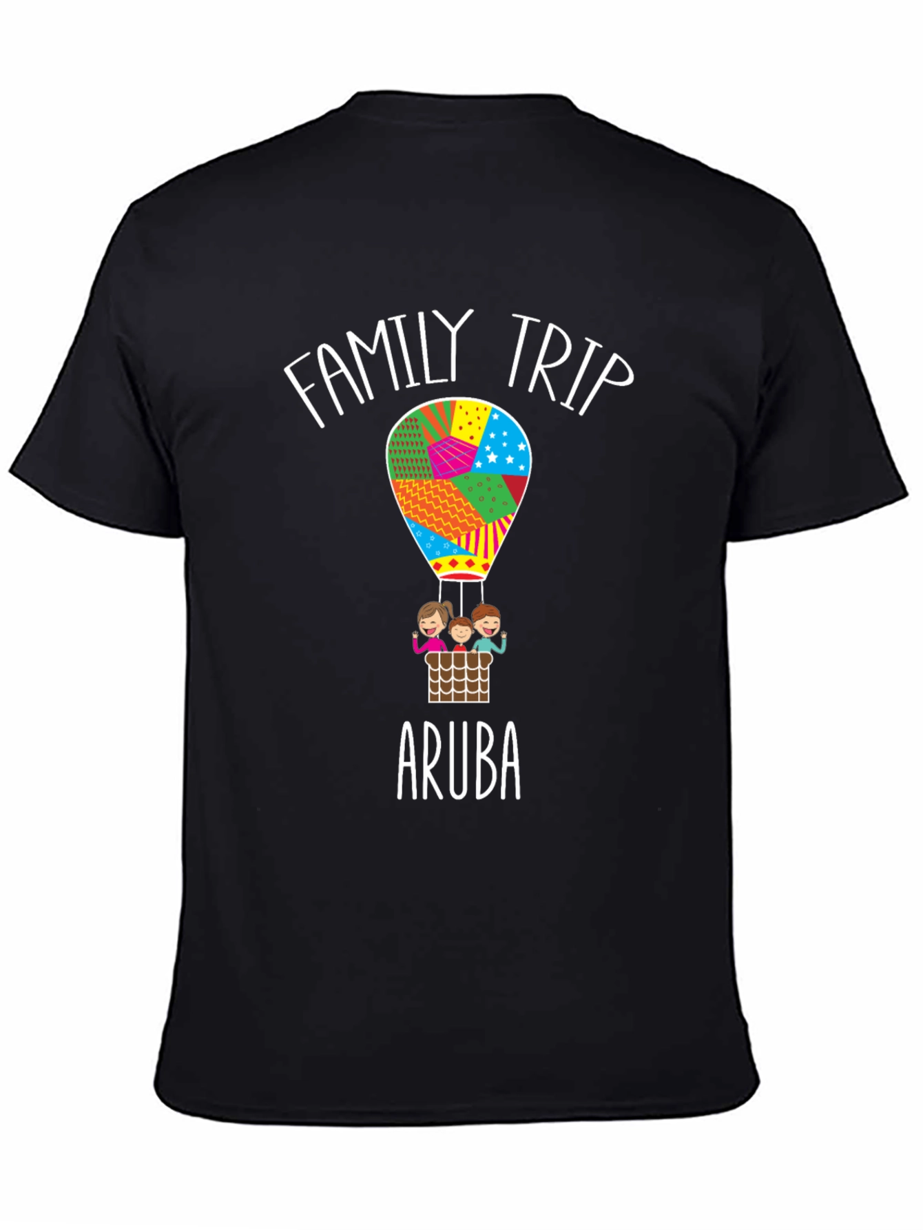 Camiseta Negra Viaje Familiar a Aruba