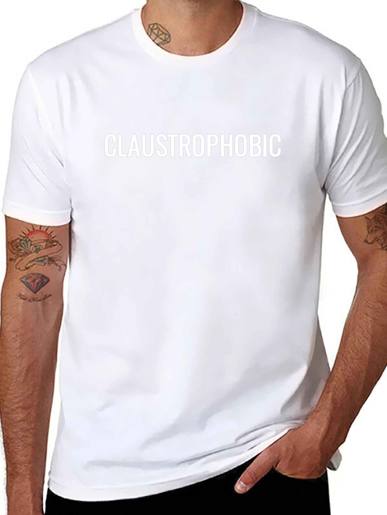 Camiseta Negra Claustrofóbico Hombre Algodón