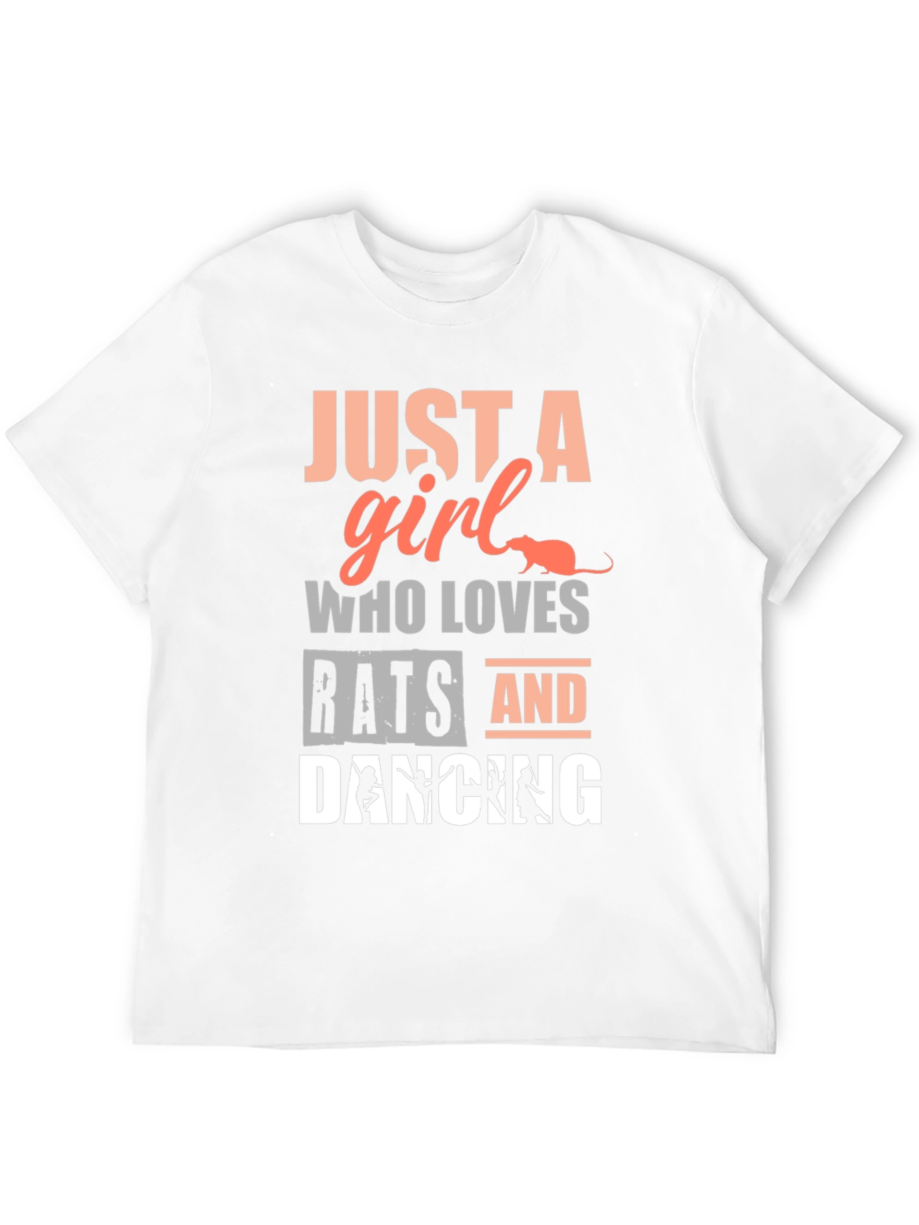 Camiseta Negra: Chica Amante de Ratas y Baile