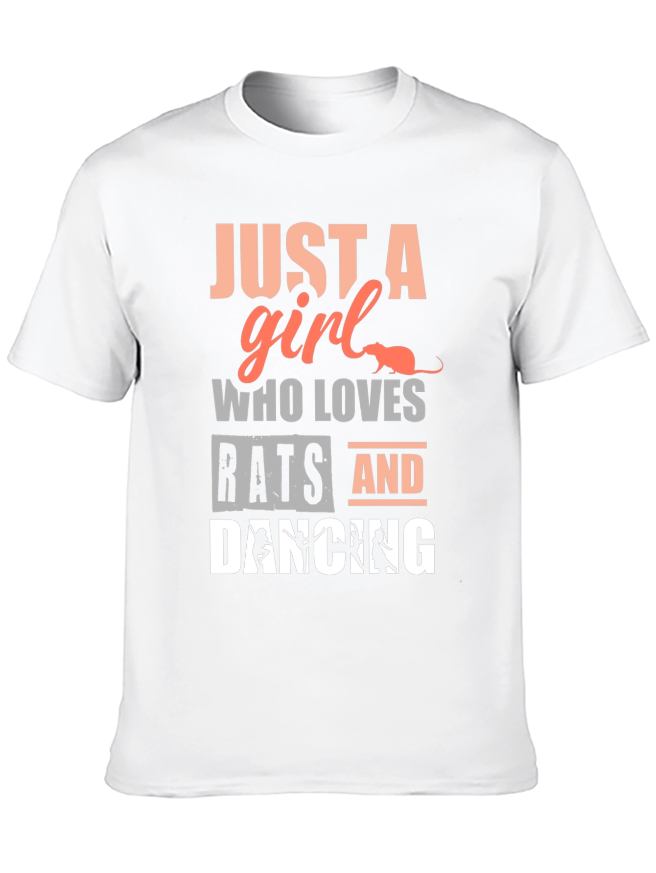 Camiseta Negra: Chica Amante de Ratas y Baile