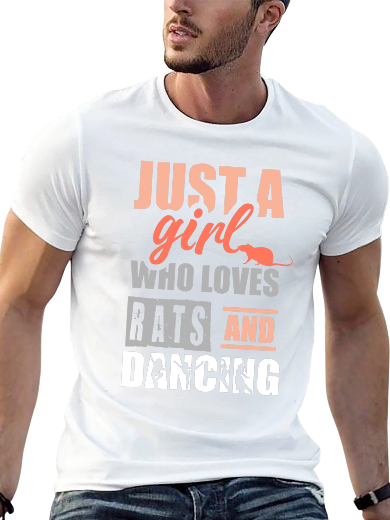 Camiseta Negra: Chica Amante de Ratas y Baile