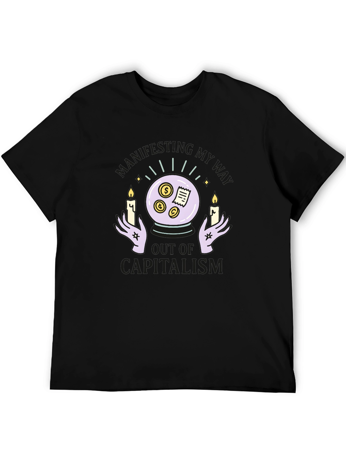Camiseta Negra Manifesting Out of Capitalism