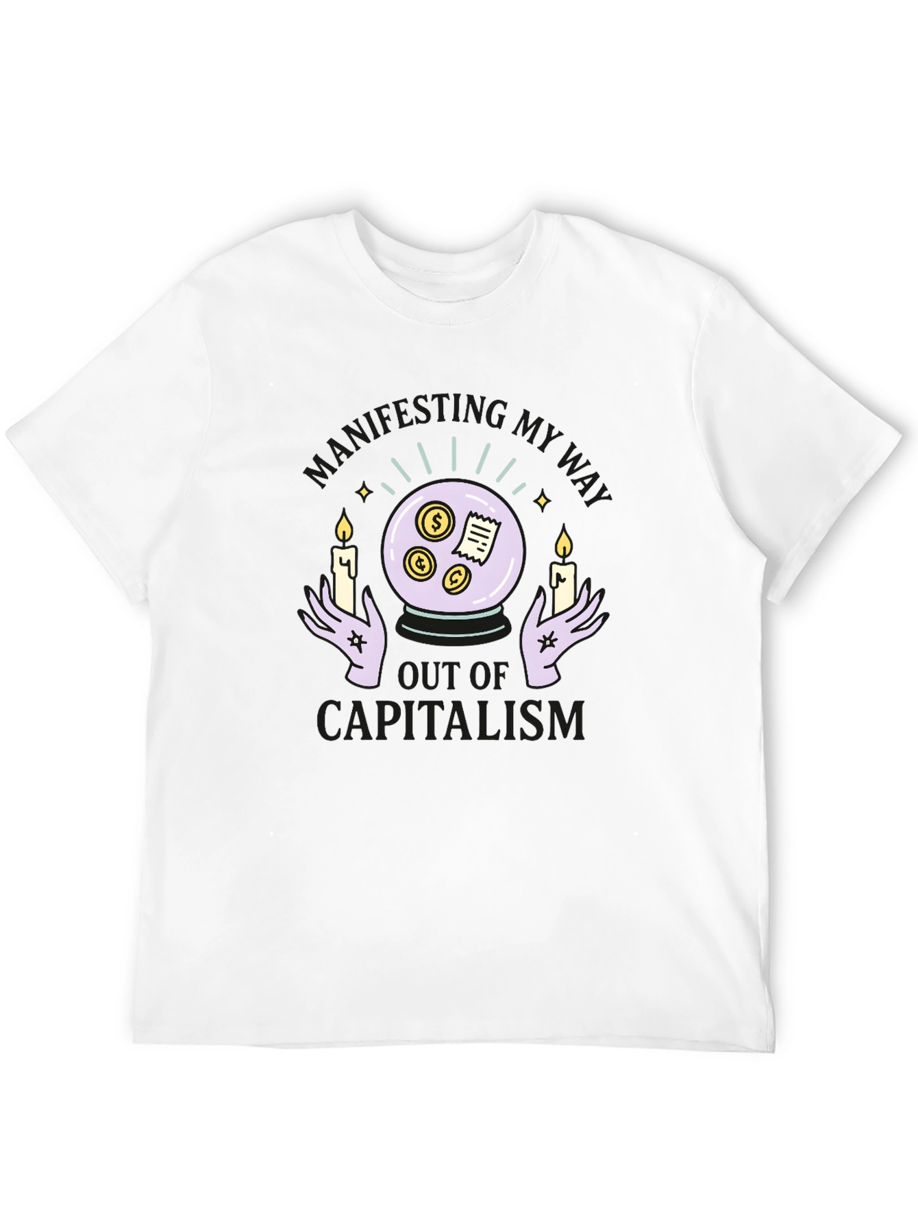 Camiseta Negra Manifesting Out of Capitalism