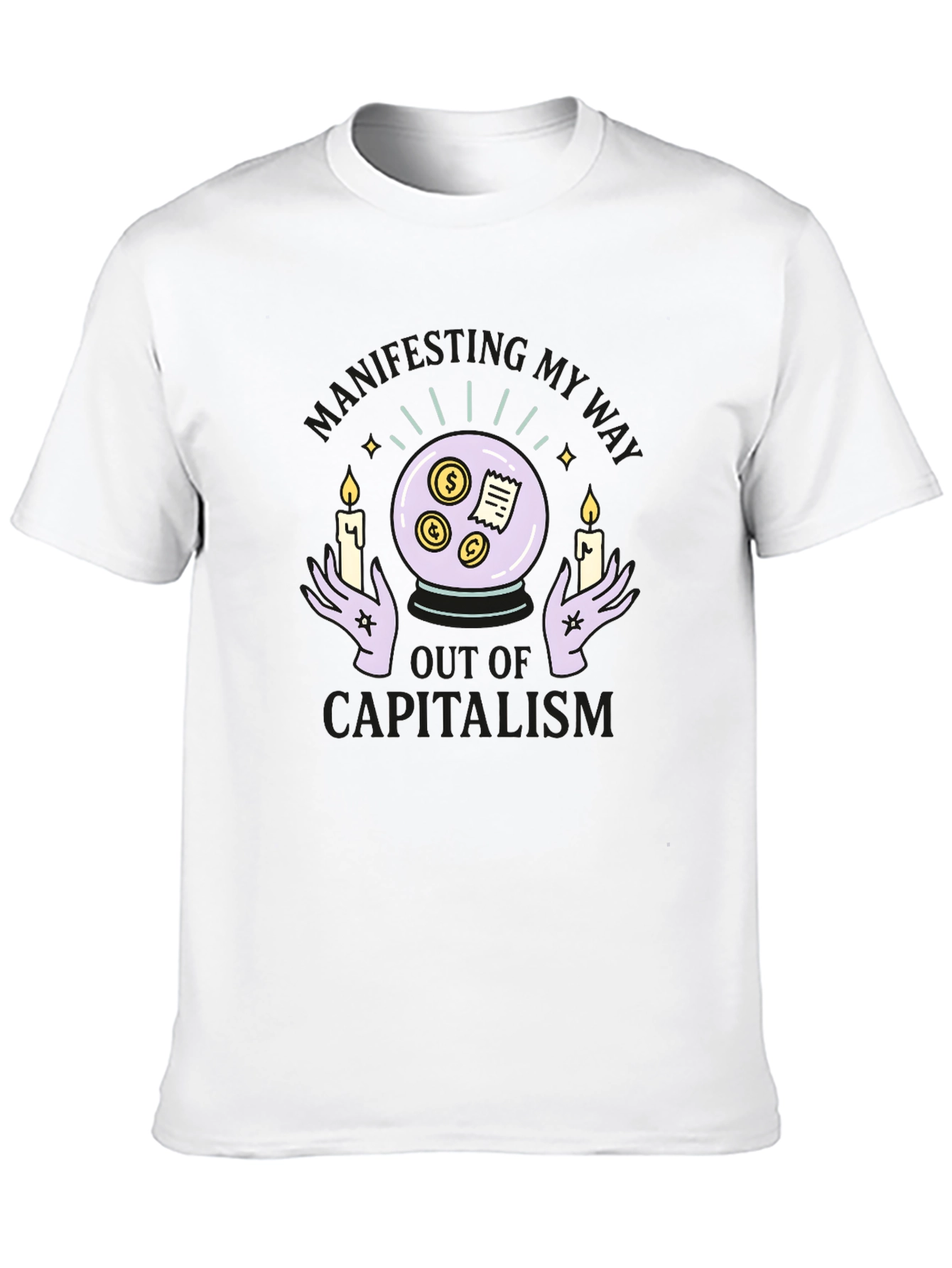 Camiseta Negra Manifesting Out of Capitalism