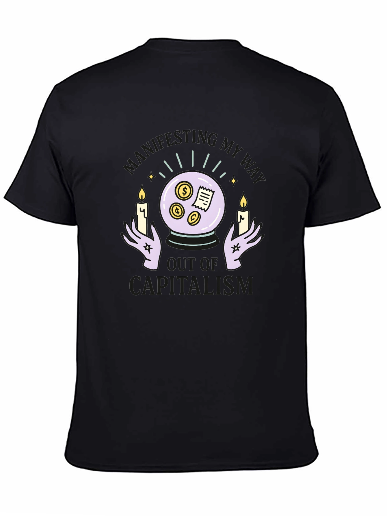 Camiseta Negra Manifesting Out of Capitalism