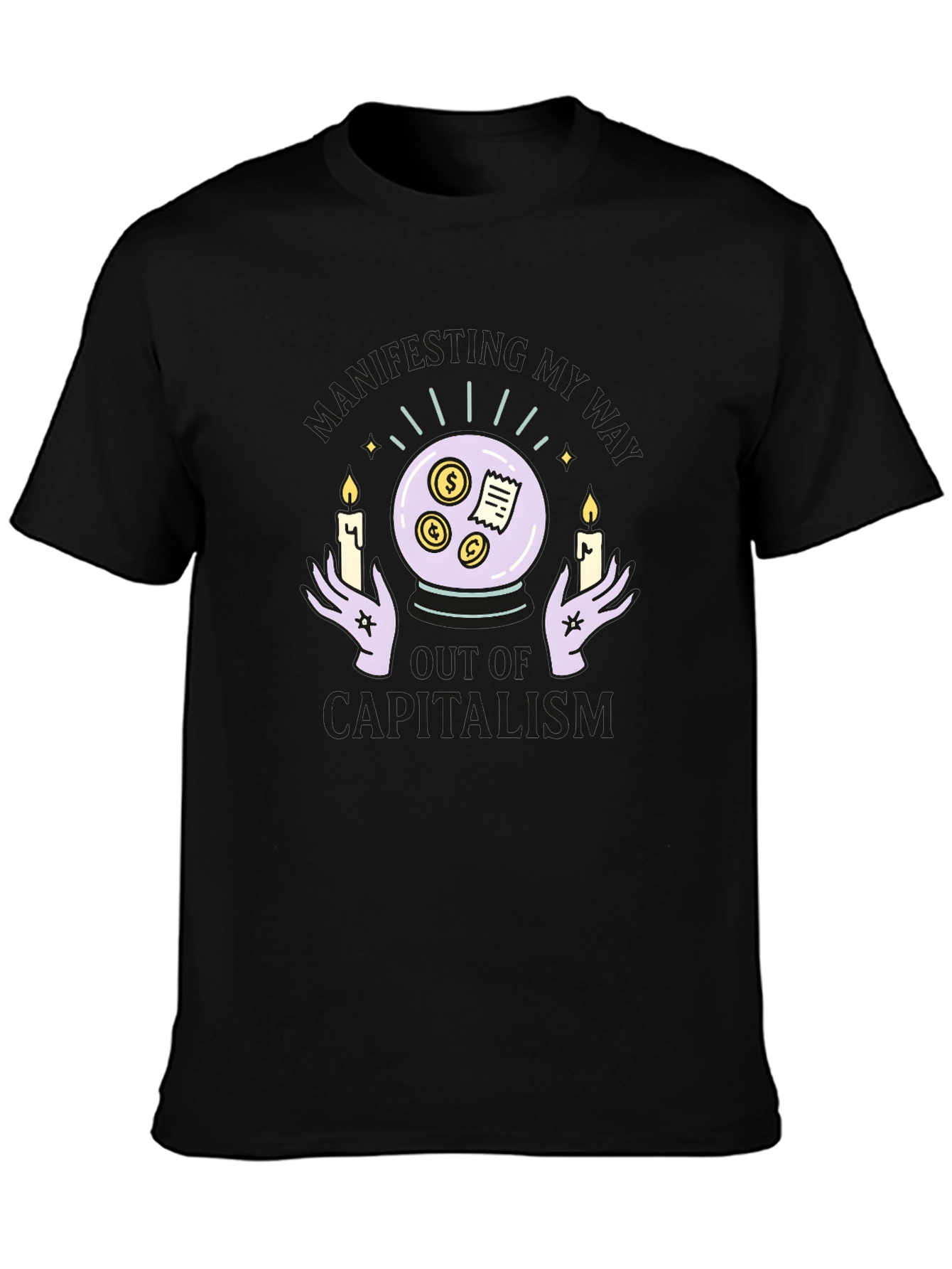 Camiseta Negra Manifesting Out of Capitalism