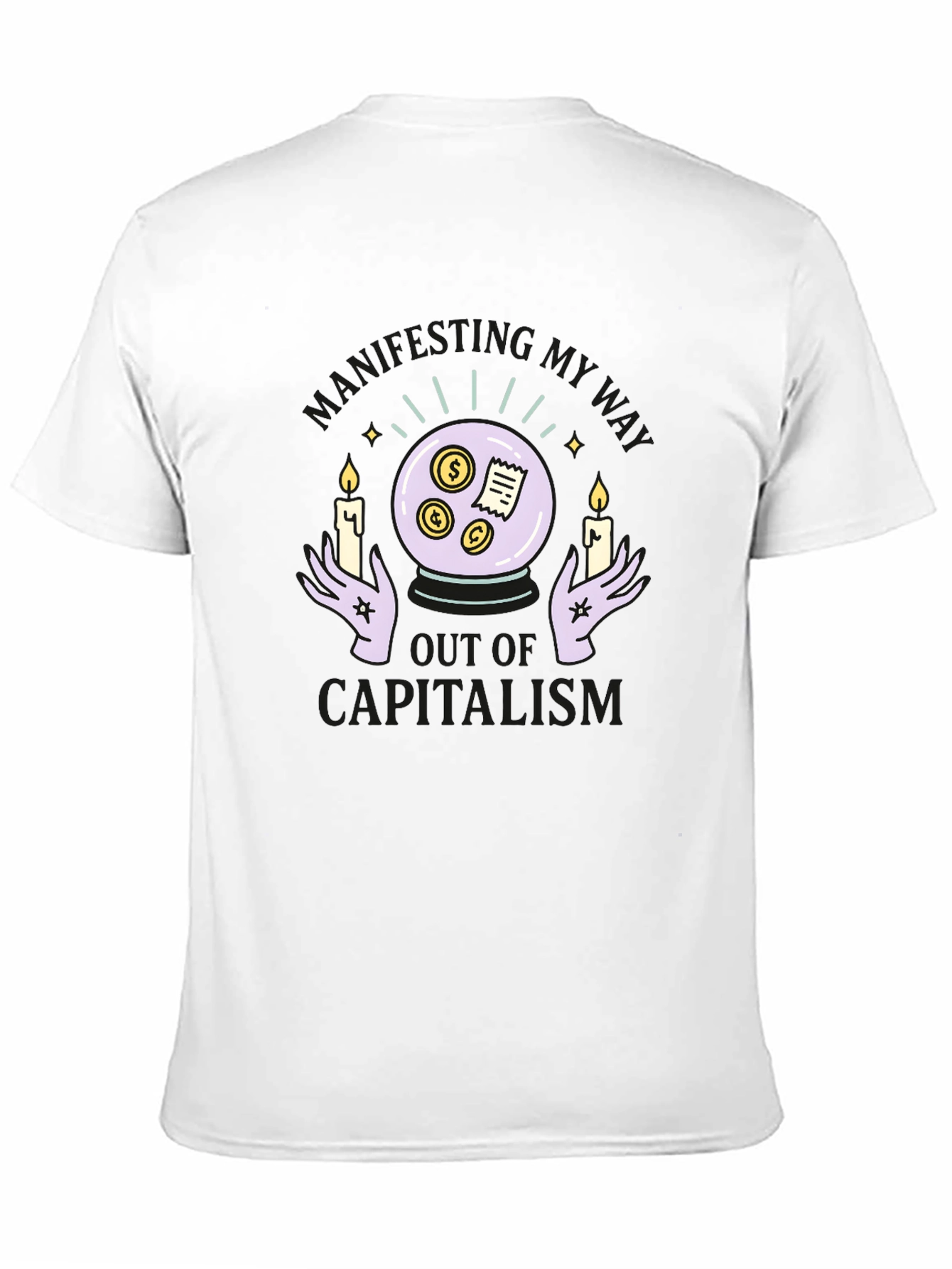 Camiseta Negra Manifesting Out of Capitalism