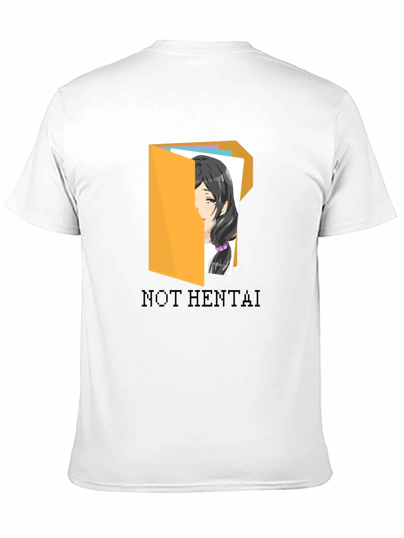 Camiseta Negra Estampada No Hentai para Hombre