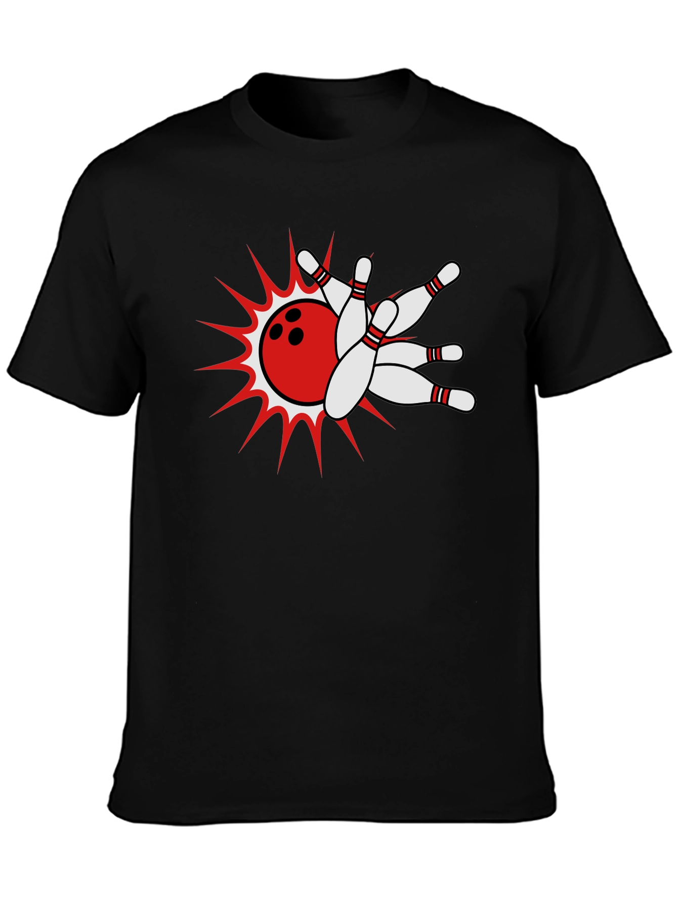 Camiseta Negra Bolos Strike Explosivo