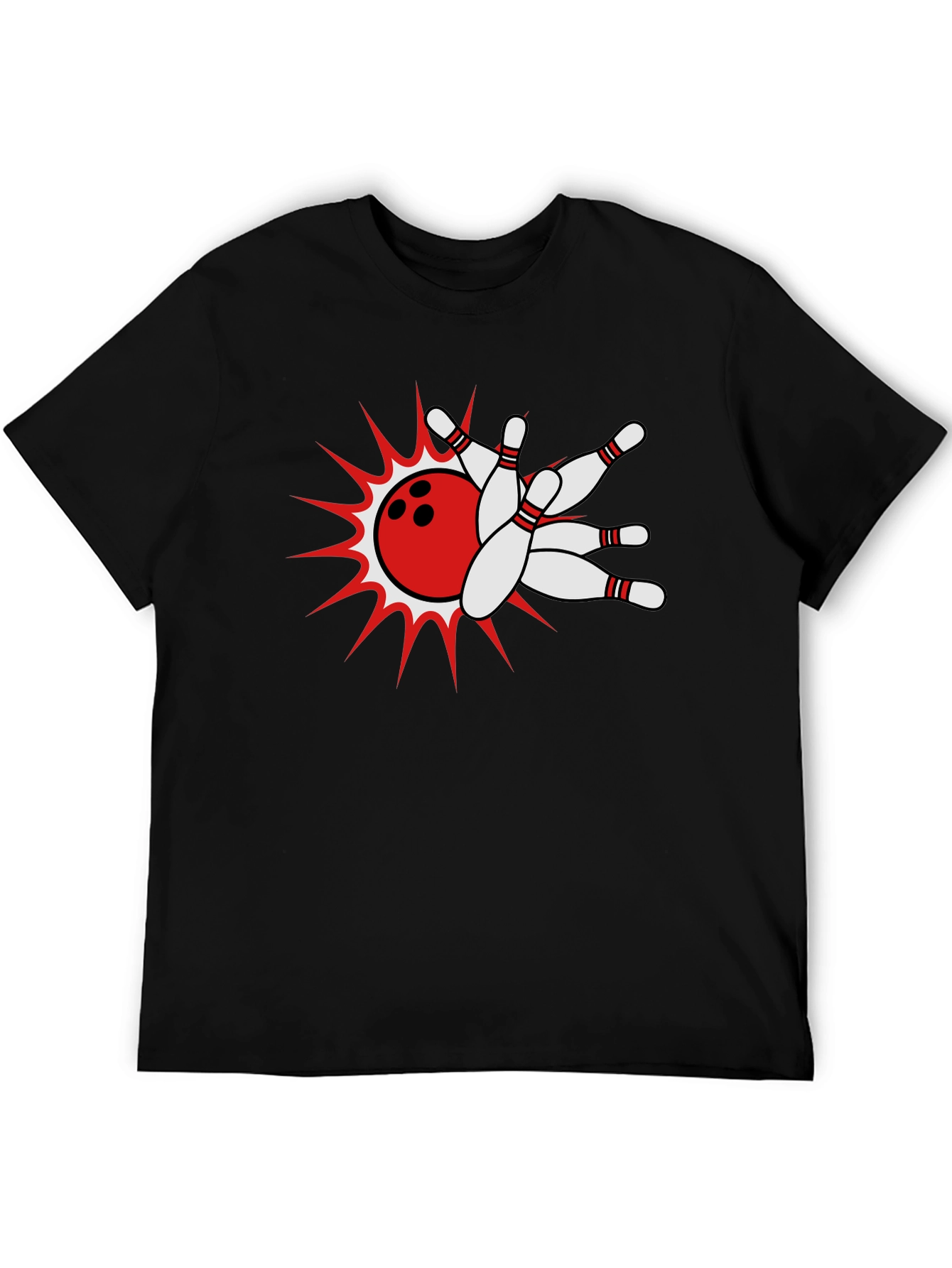 Camiseta Negra Bolos Strike Explosivo