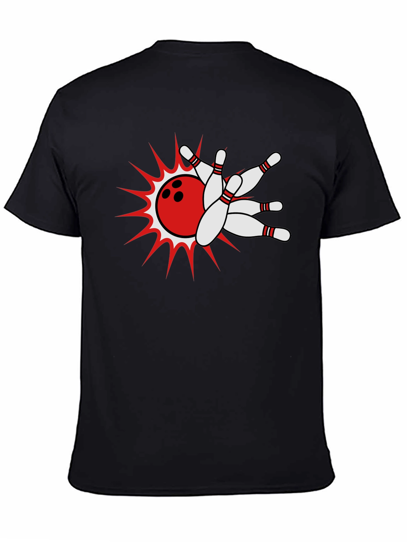 Camiseta Negra Bolos Strike Explosivo