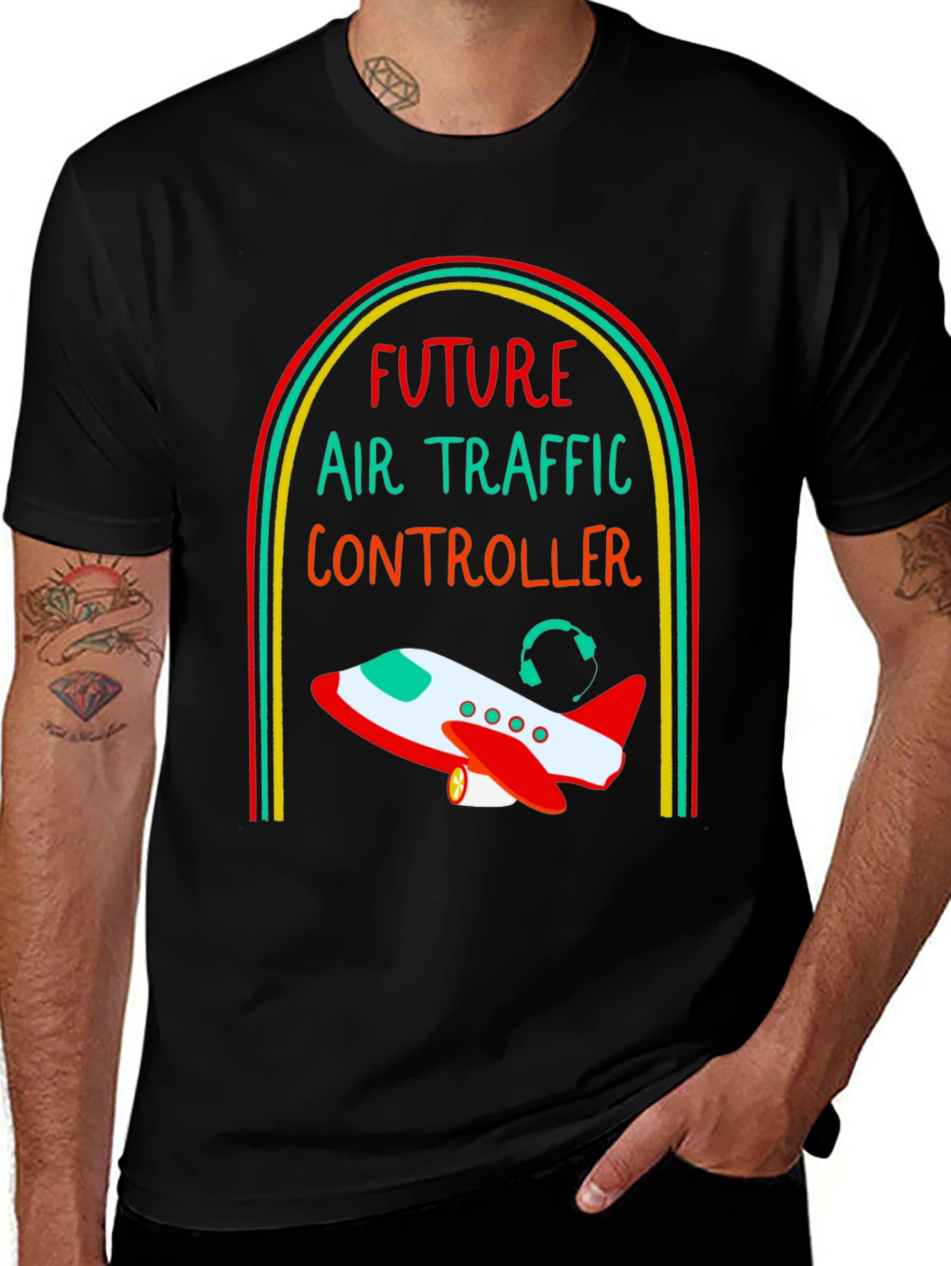 Camiseta Negra Futuro Controlador Aéreo