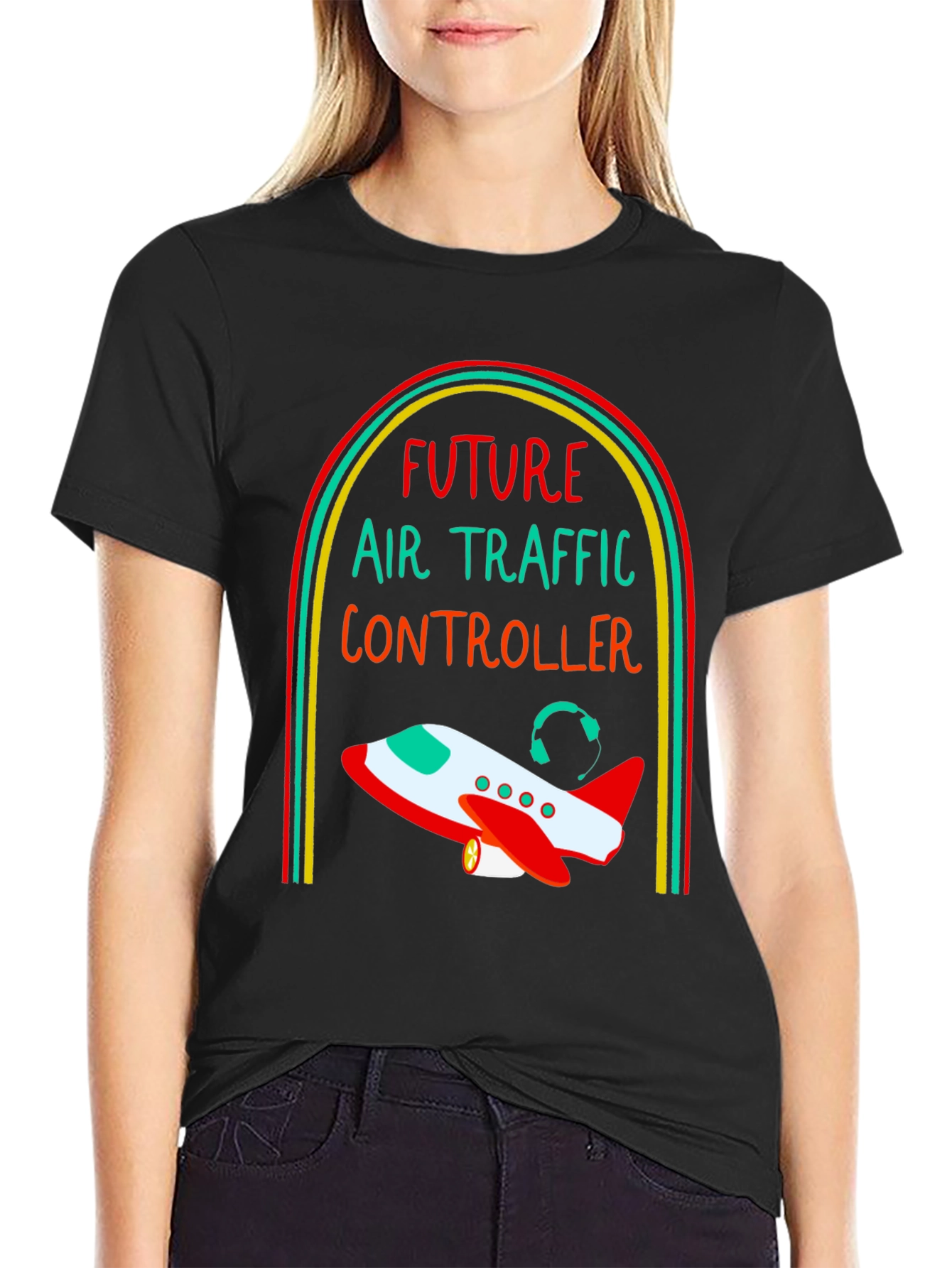 Camiseta Negra Futuro Controlador Aéreo