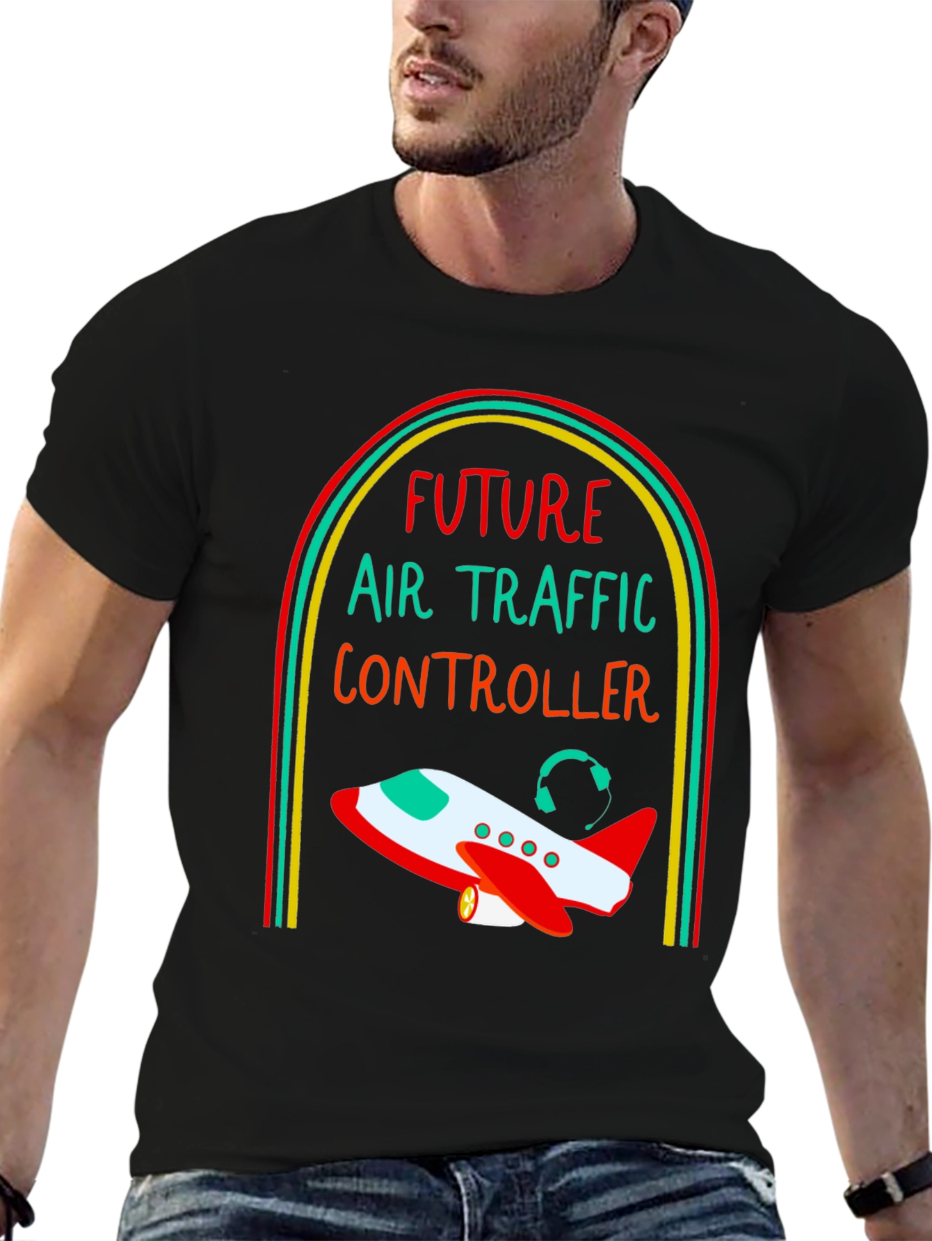 Camiseta Negra Futuro Controlador Aéreo