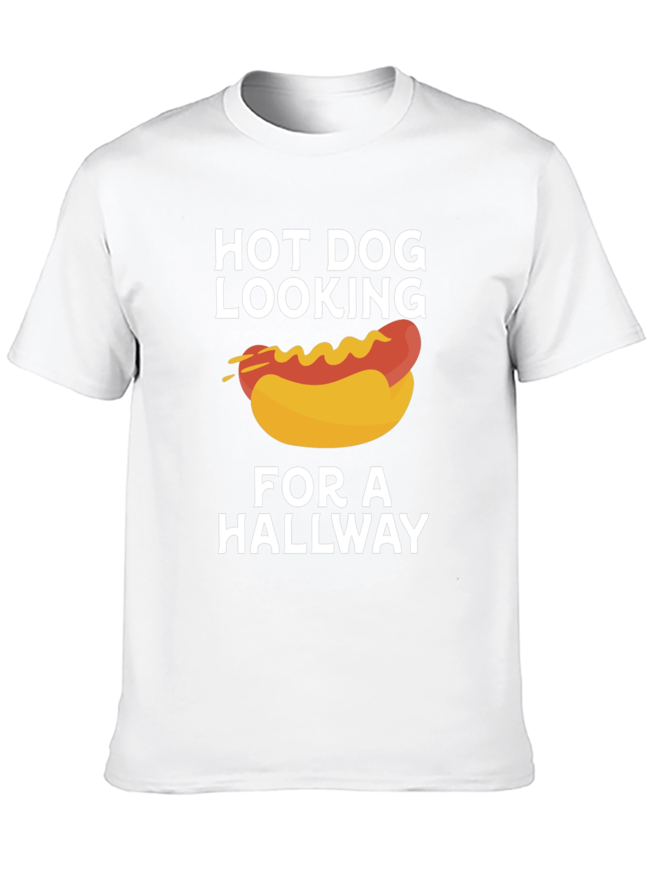 Camiseta Negra: Hot Dog Buscando un Pasillo