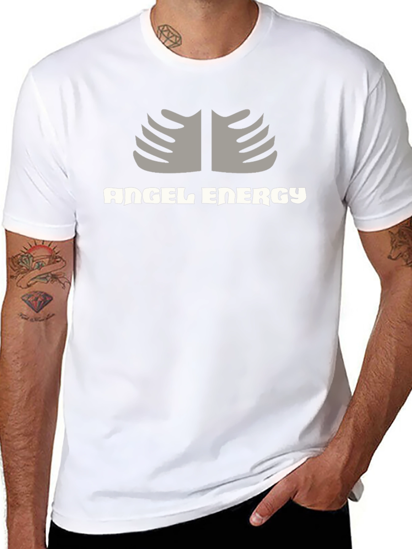 Camiseta Negra Angel Energy Diseño Único
