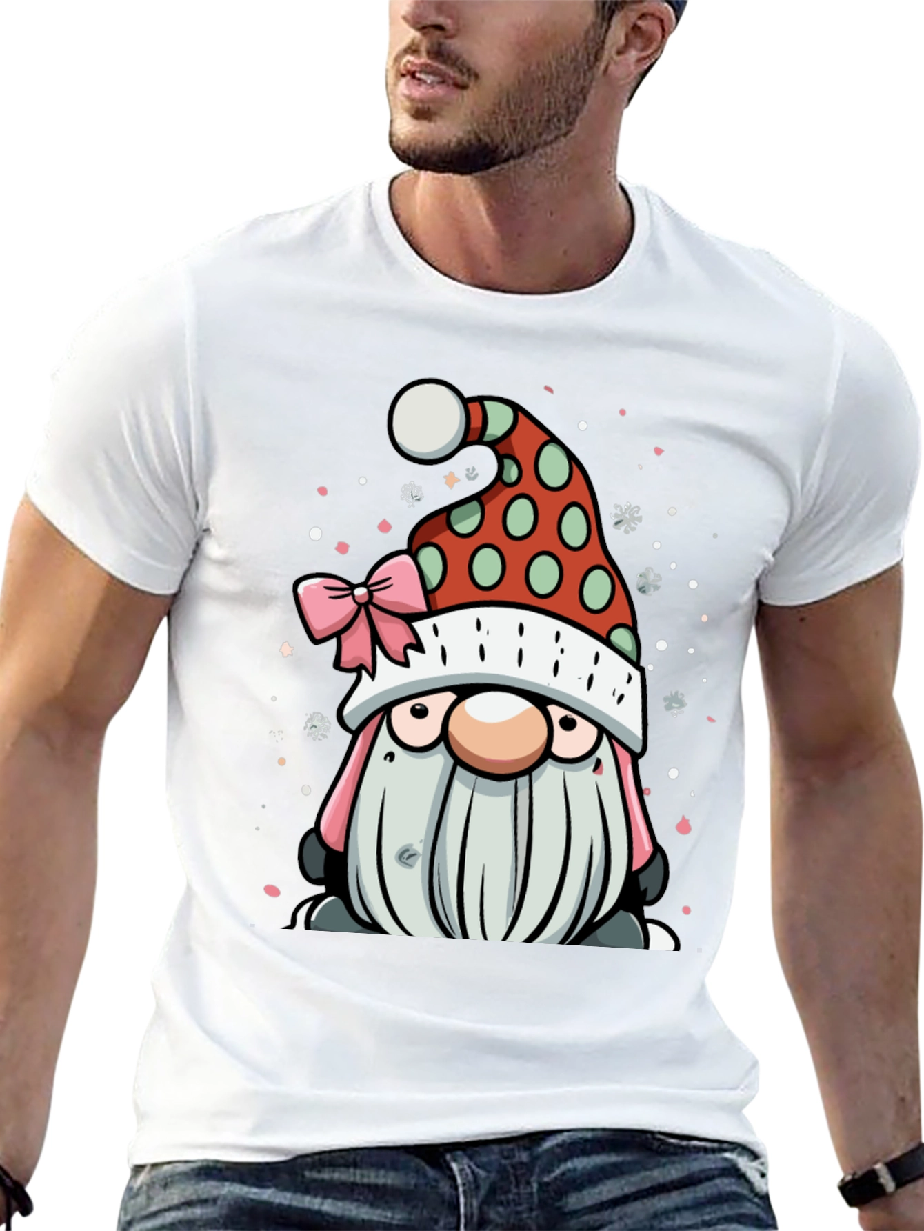 Camiseta Hombre Diseño Navideño Gnomo