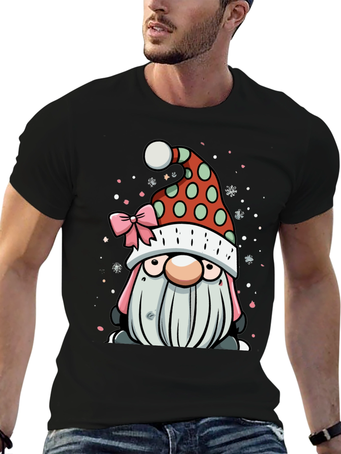 Camiseta Hombre Diseño Navideño Gnomo