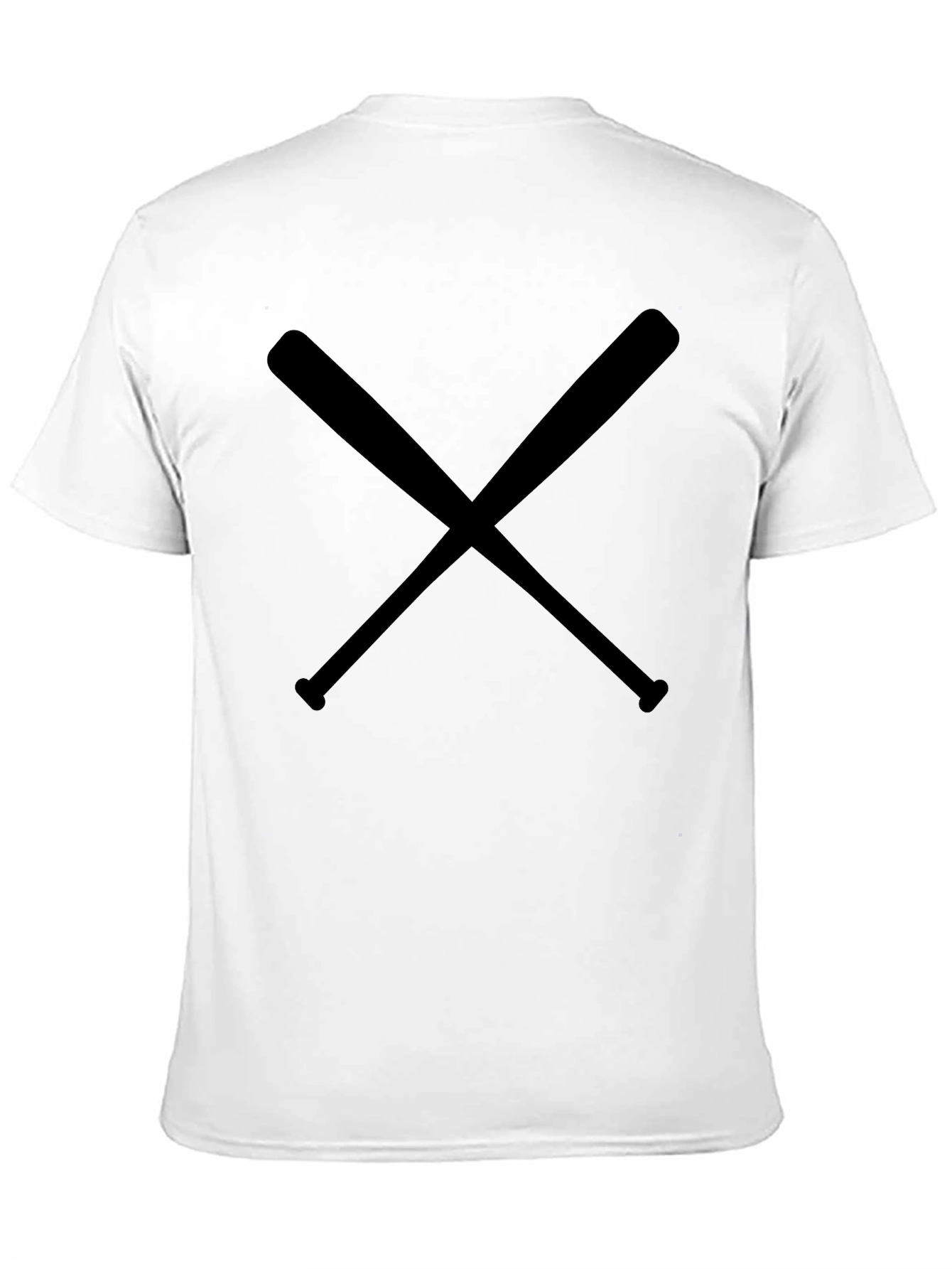 Crossed Bats Graphic Tee - Classic Black Cotton T-Shirt