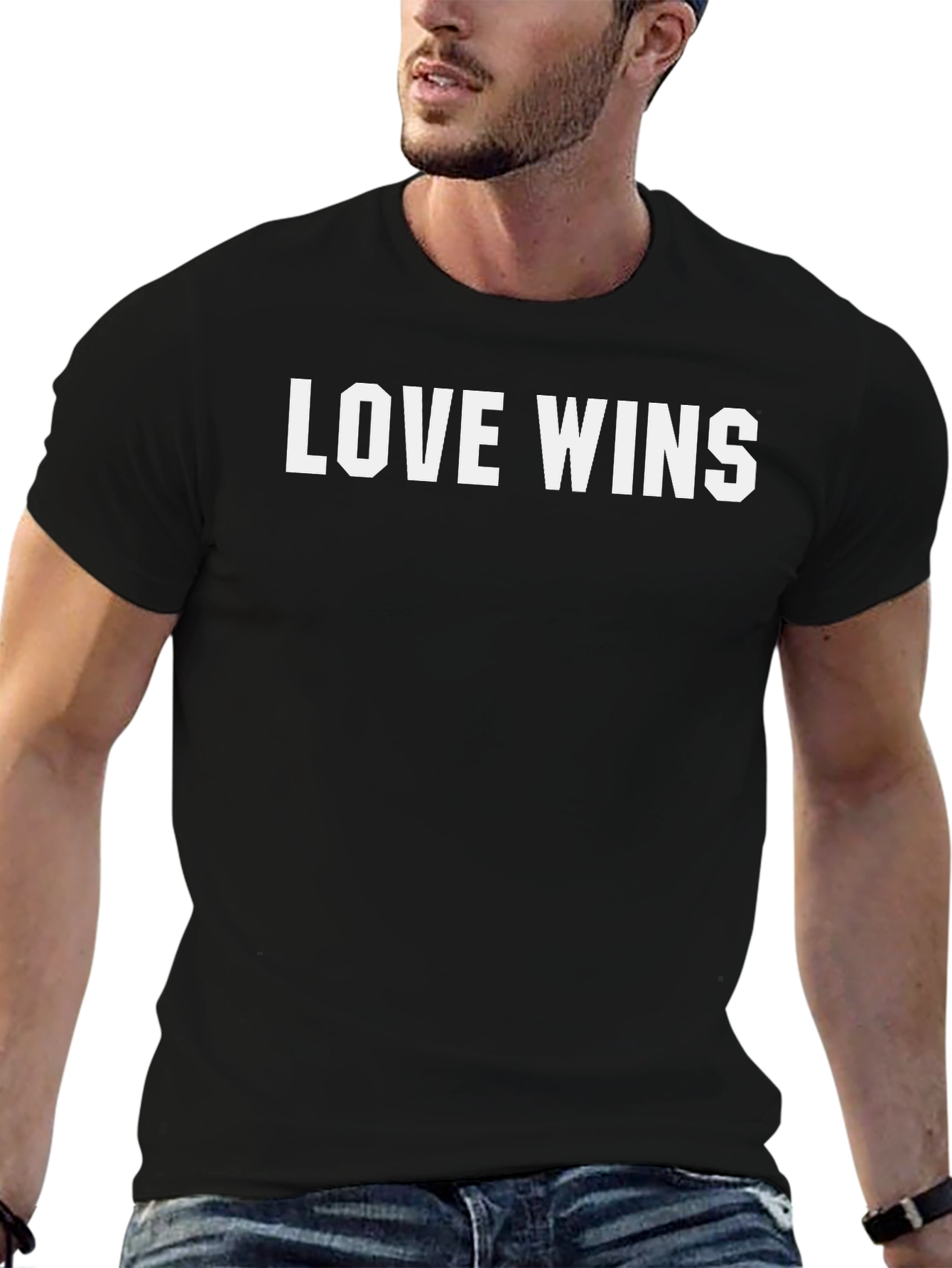 Camiseta Negra Love Wins para Hombre
