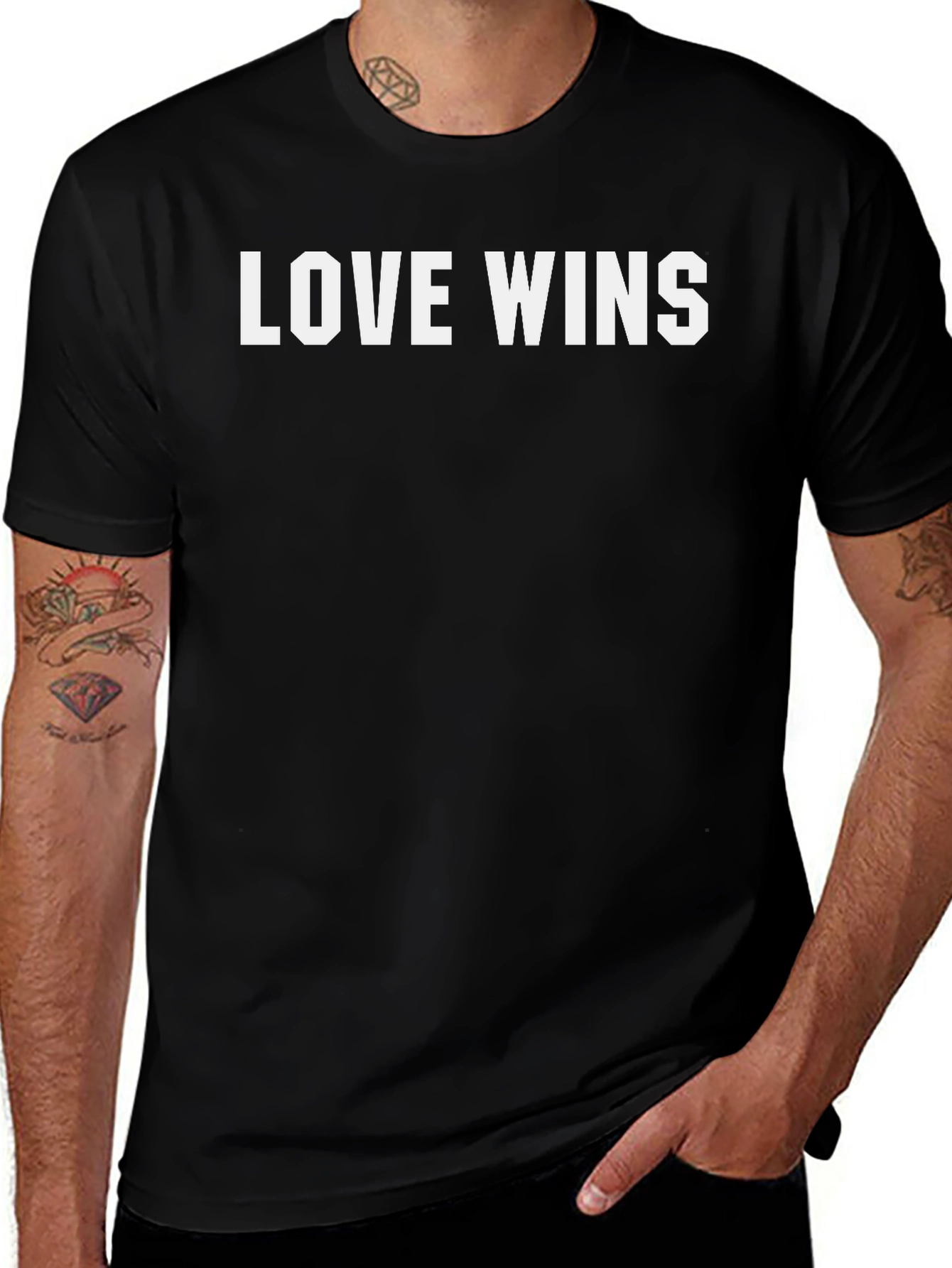 Camiseta Negra Love Wins para Hombre