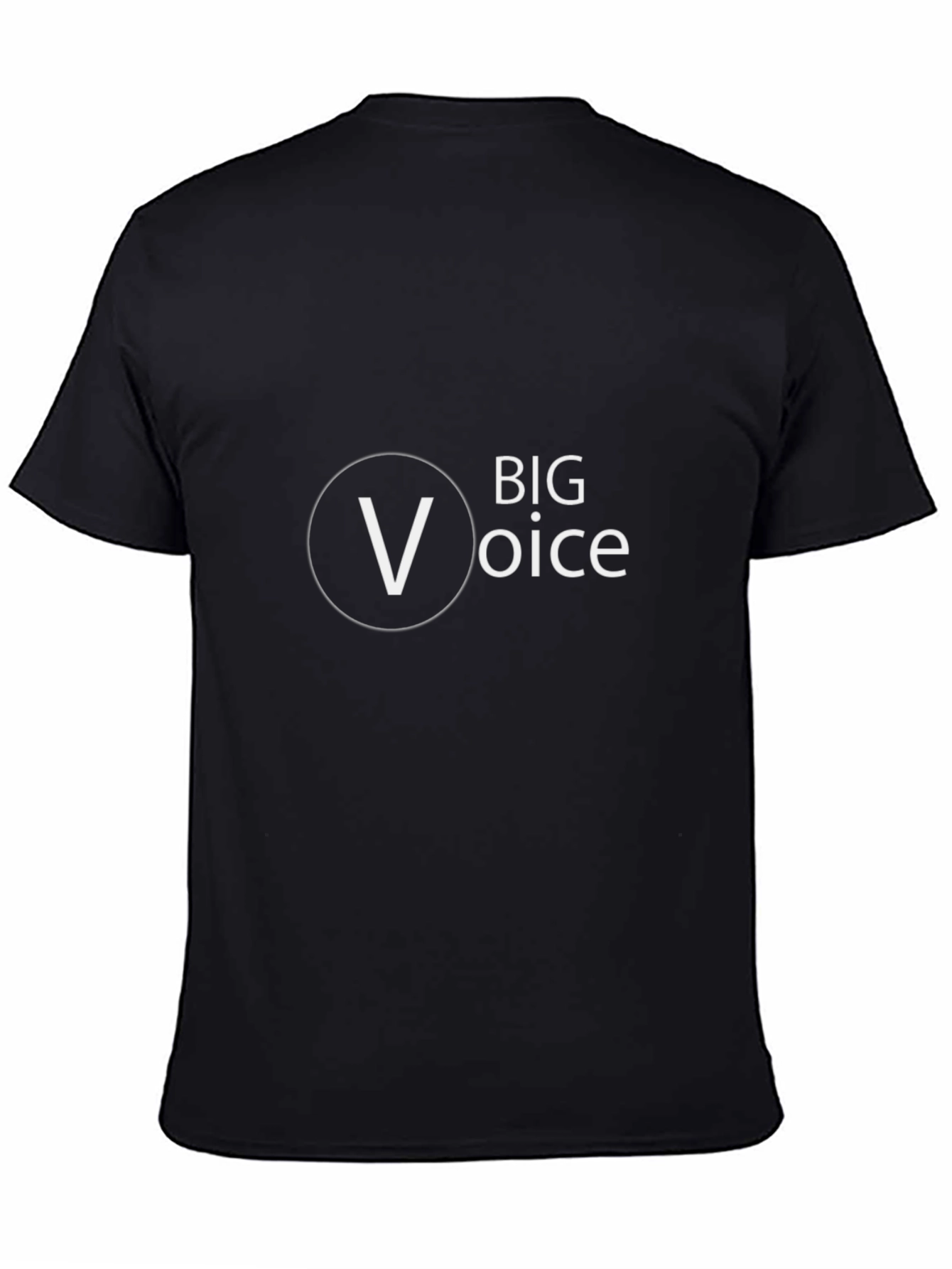 Camiseta Negra Big Voice Hombre - Diseño Moderno