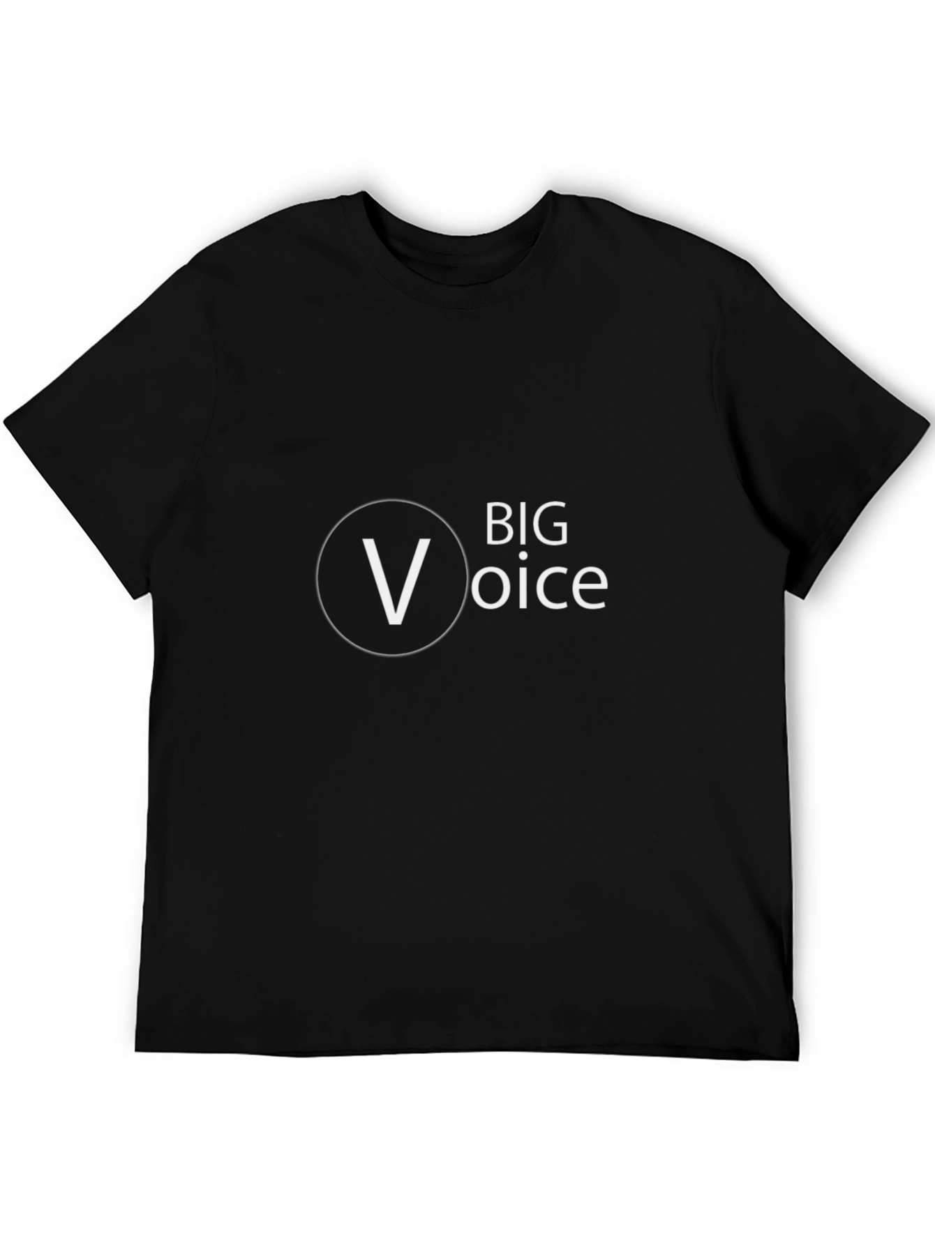 Camiseta Negra Big Voice Hombre - Diseño Moderno