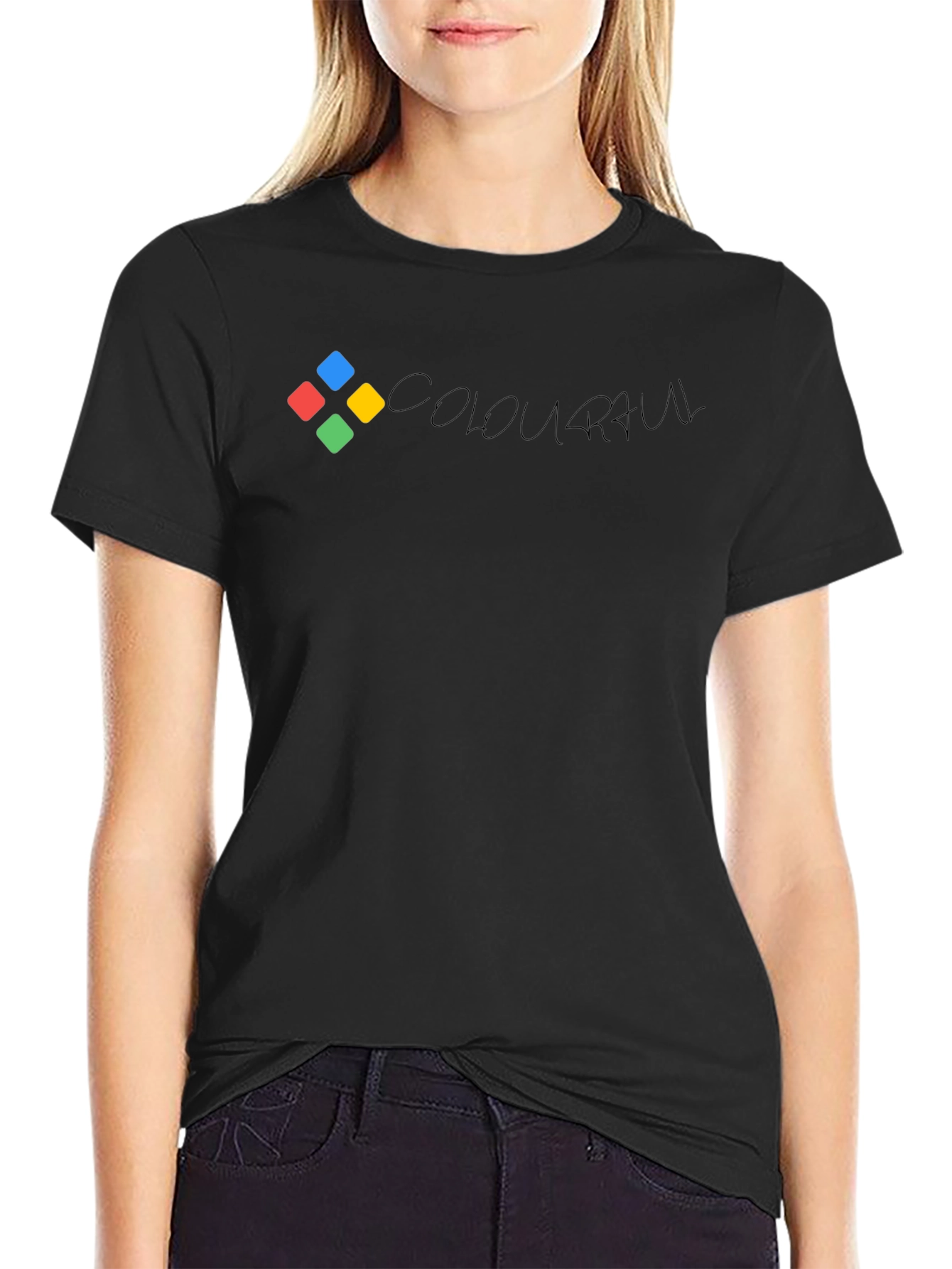 Camiseta Negra con Diseño Abstracto COLOURAUL
