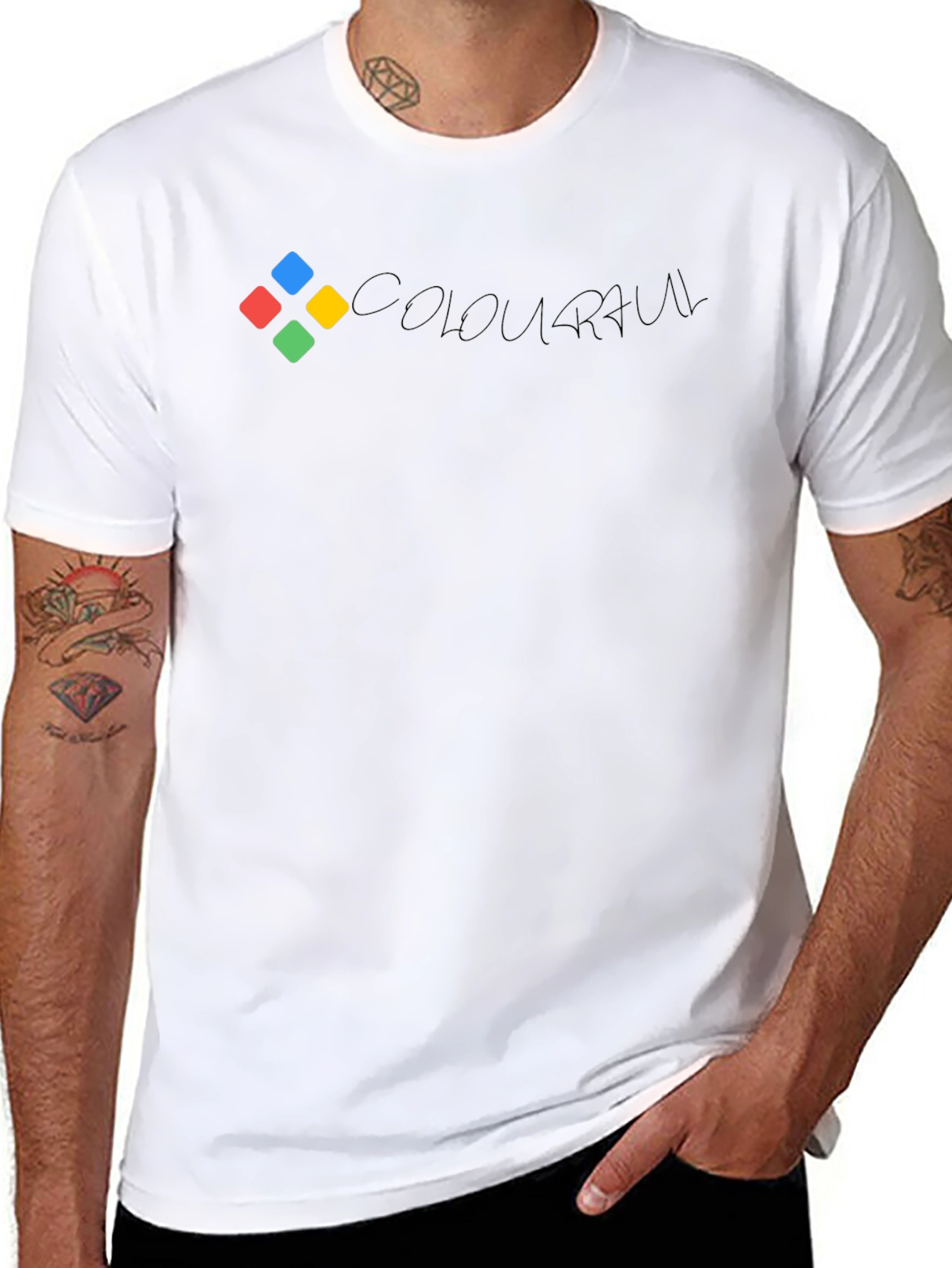 Camiseta Negra con Diseño Abstracto COLOURAUL