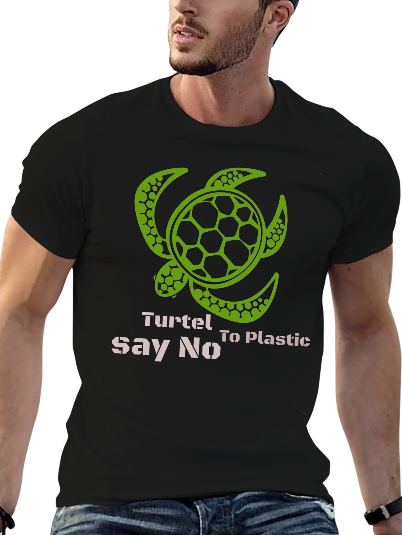 Camiseta Negra Turiel Say No To Plastic