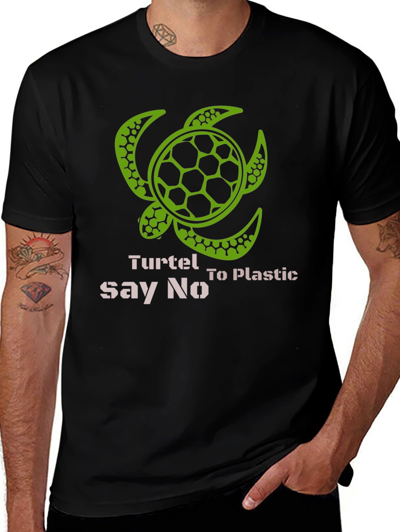 Camiseta Negra Turiel Say No To Plastic