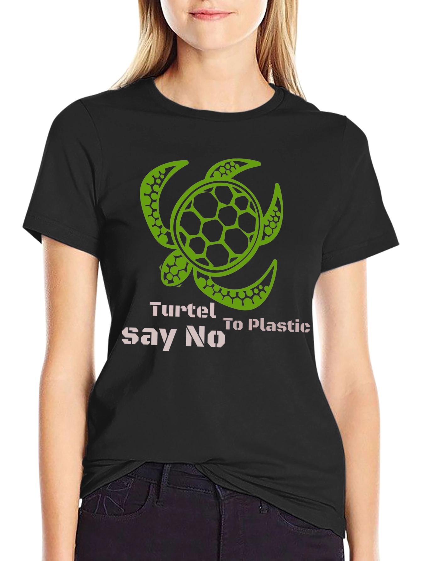 Camiseta Negra Turiel Say No To Plastic