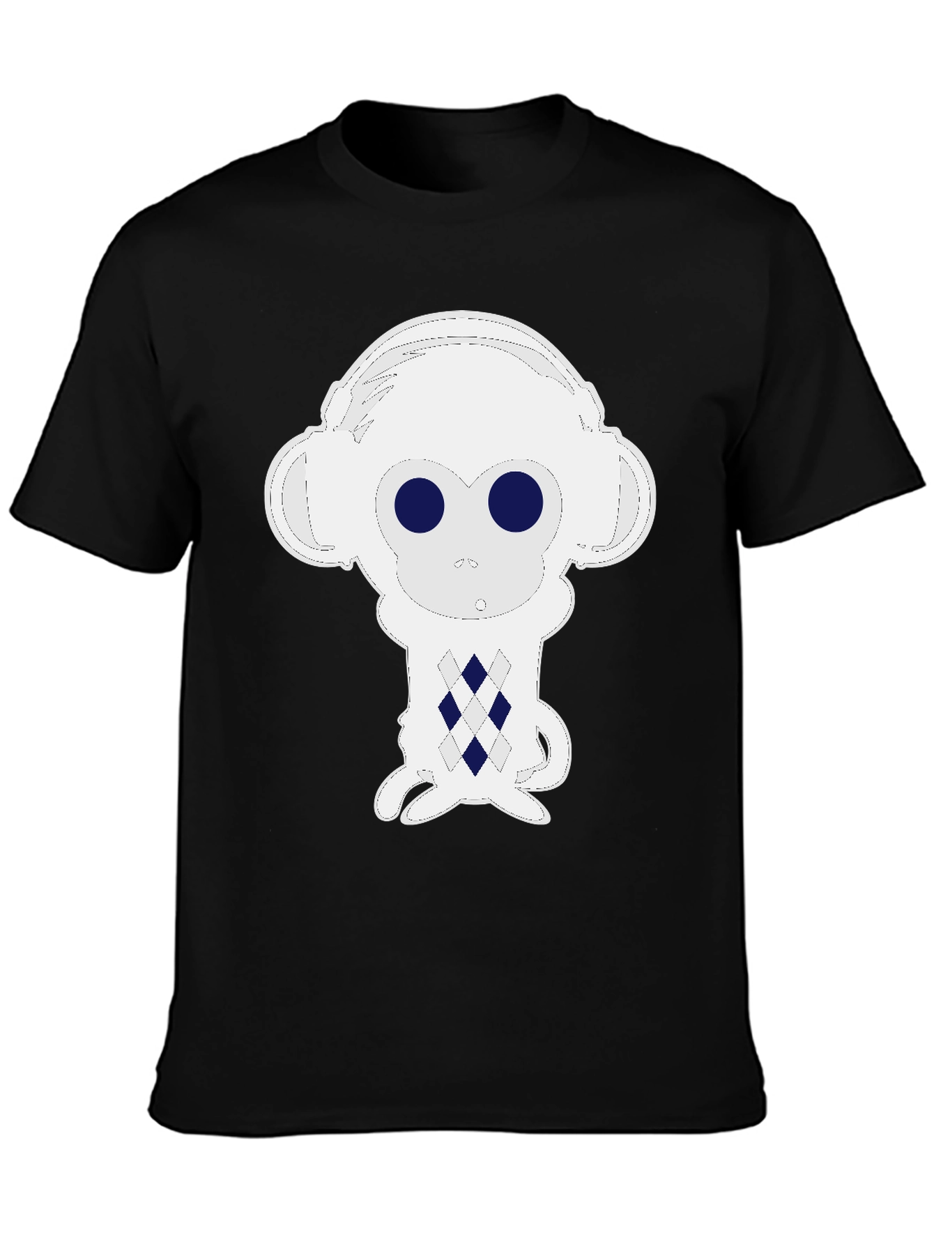 Camiseta Hombre Mono con Auriculares Estampado
