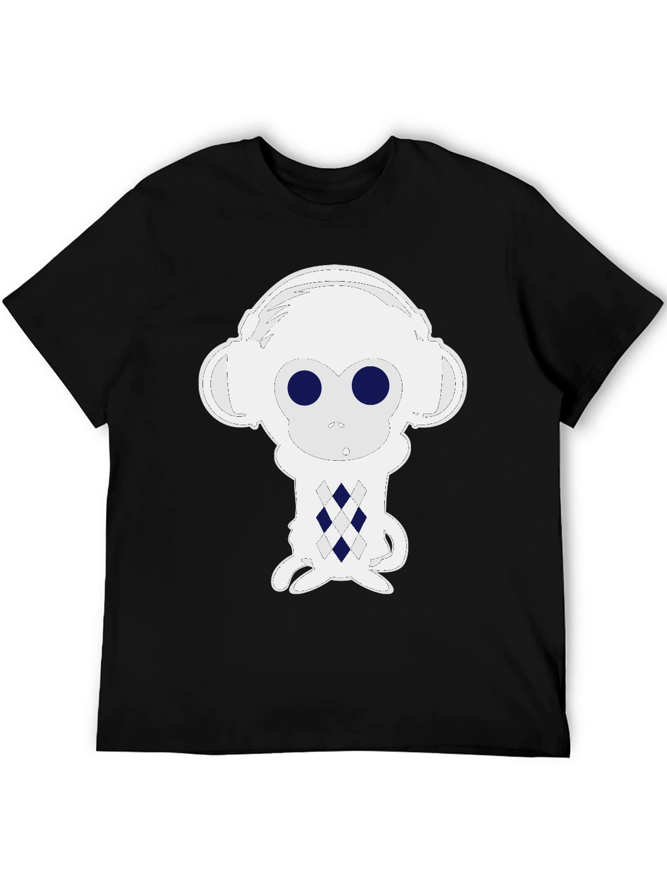Camiseta Hombre Mono con Auriculares Estampado