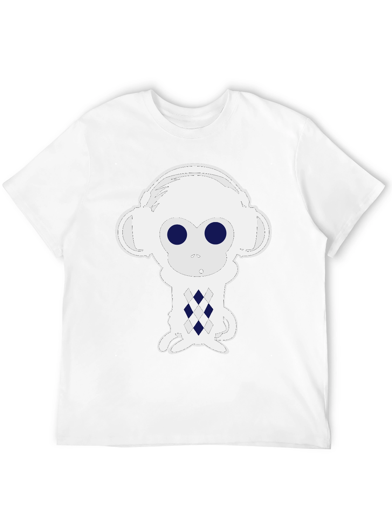 Camiseta Hombre Mono con Auriculares Estampado