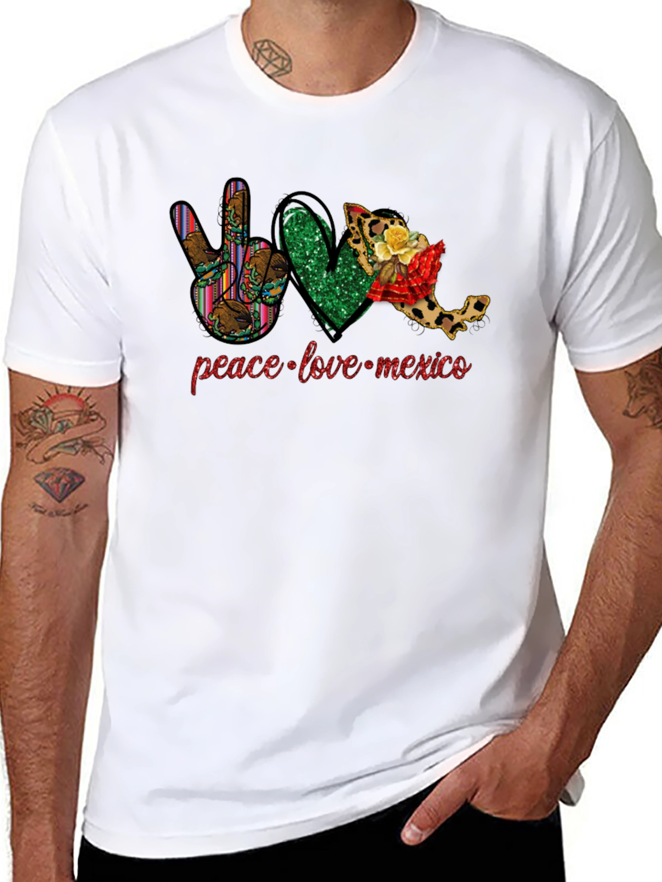 Camiseta México: Paz Amor y Patria