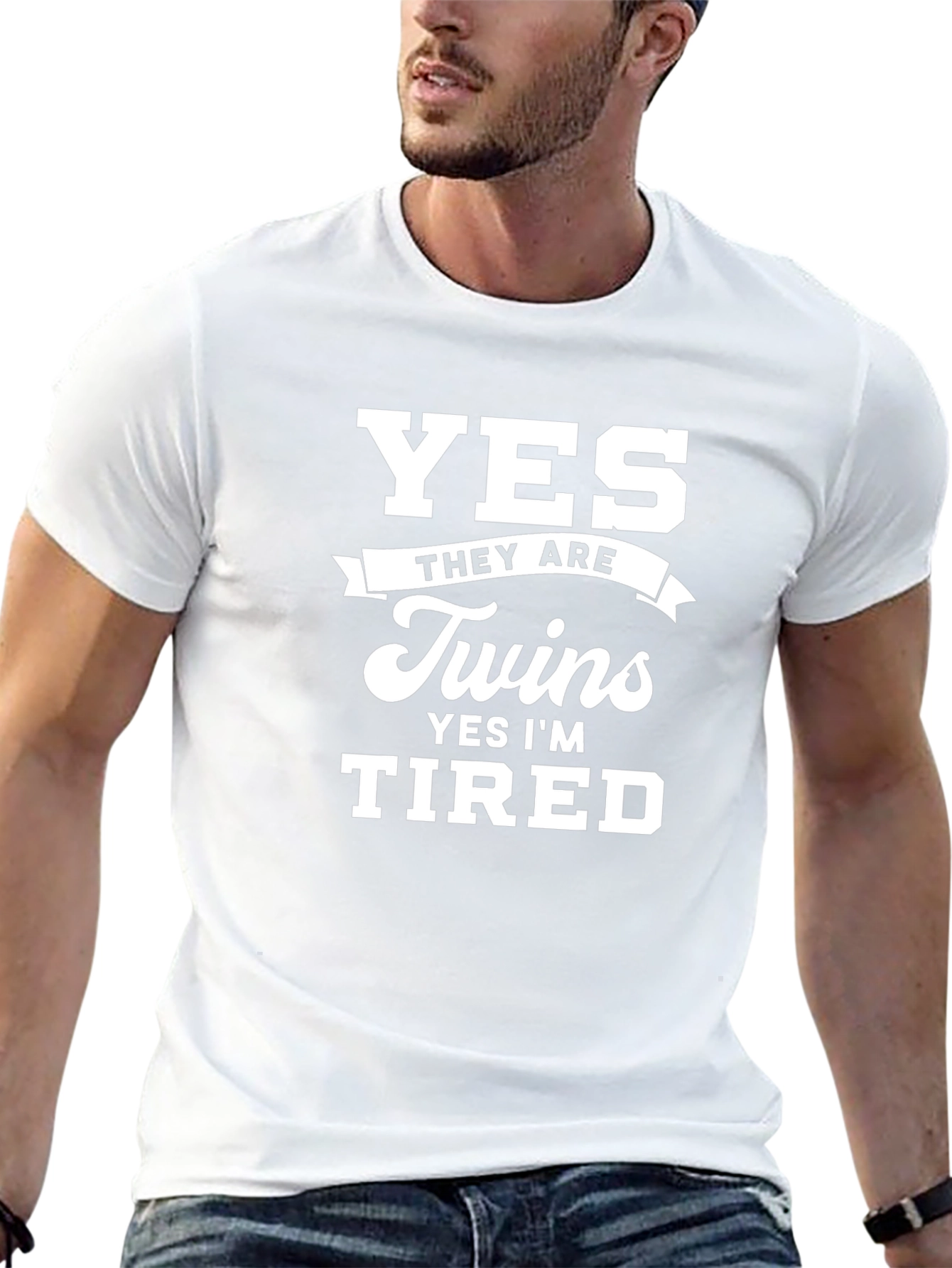 Camiseta Negra Twins Yes Im Tired