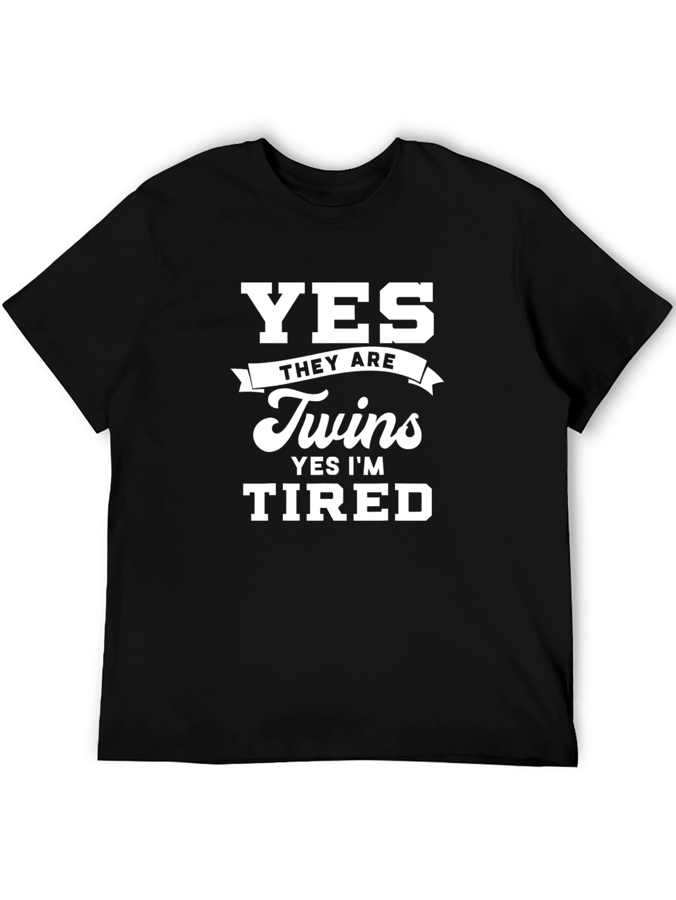Camiseta Negra Twins Yes Im Tired
