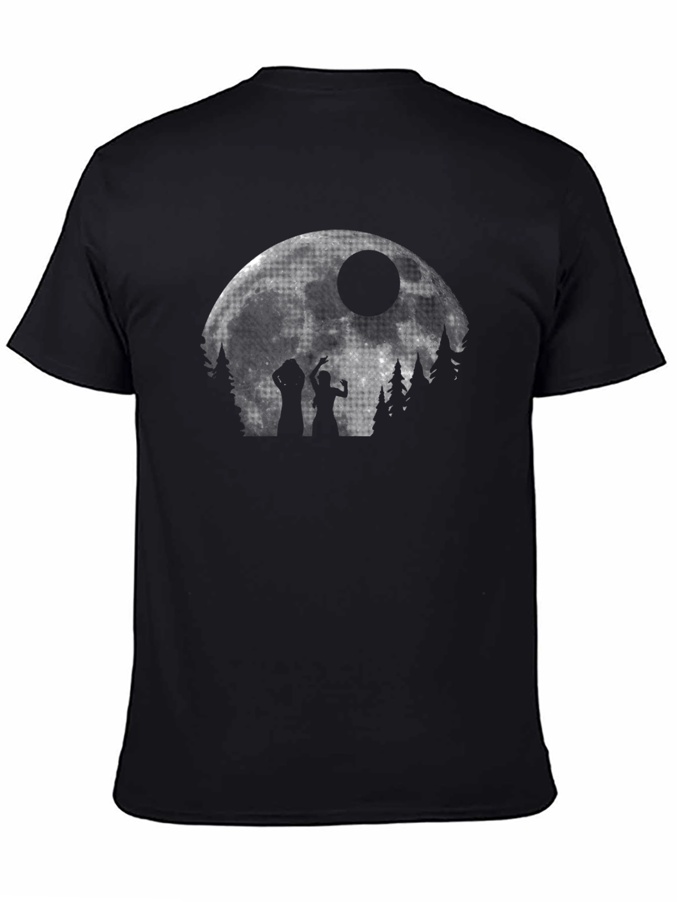 Camiseta Luna Llena Zombies Unisex Negra