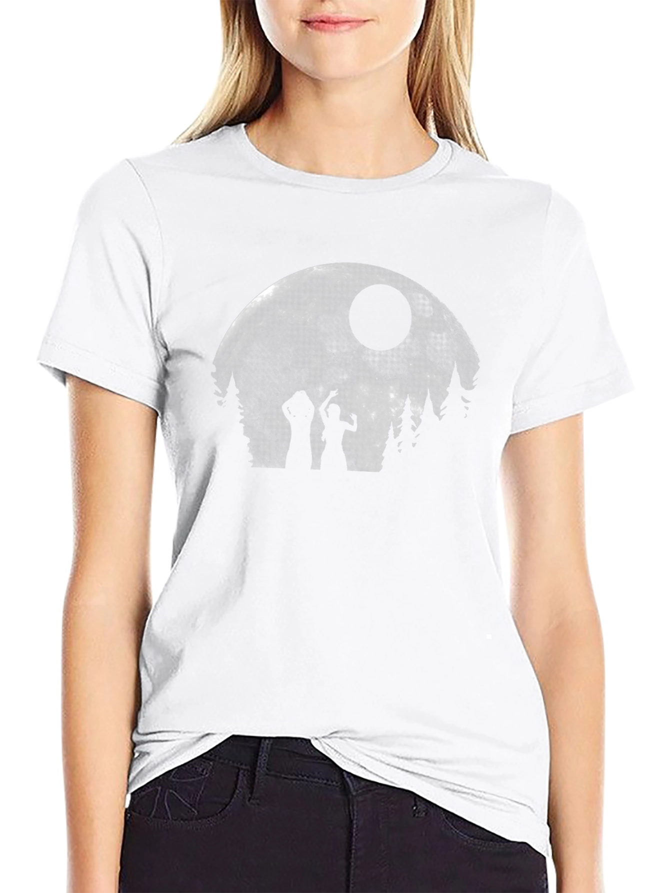 Camiseta Luna Llena Zombies Unisex Negra