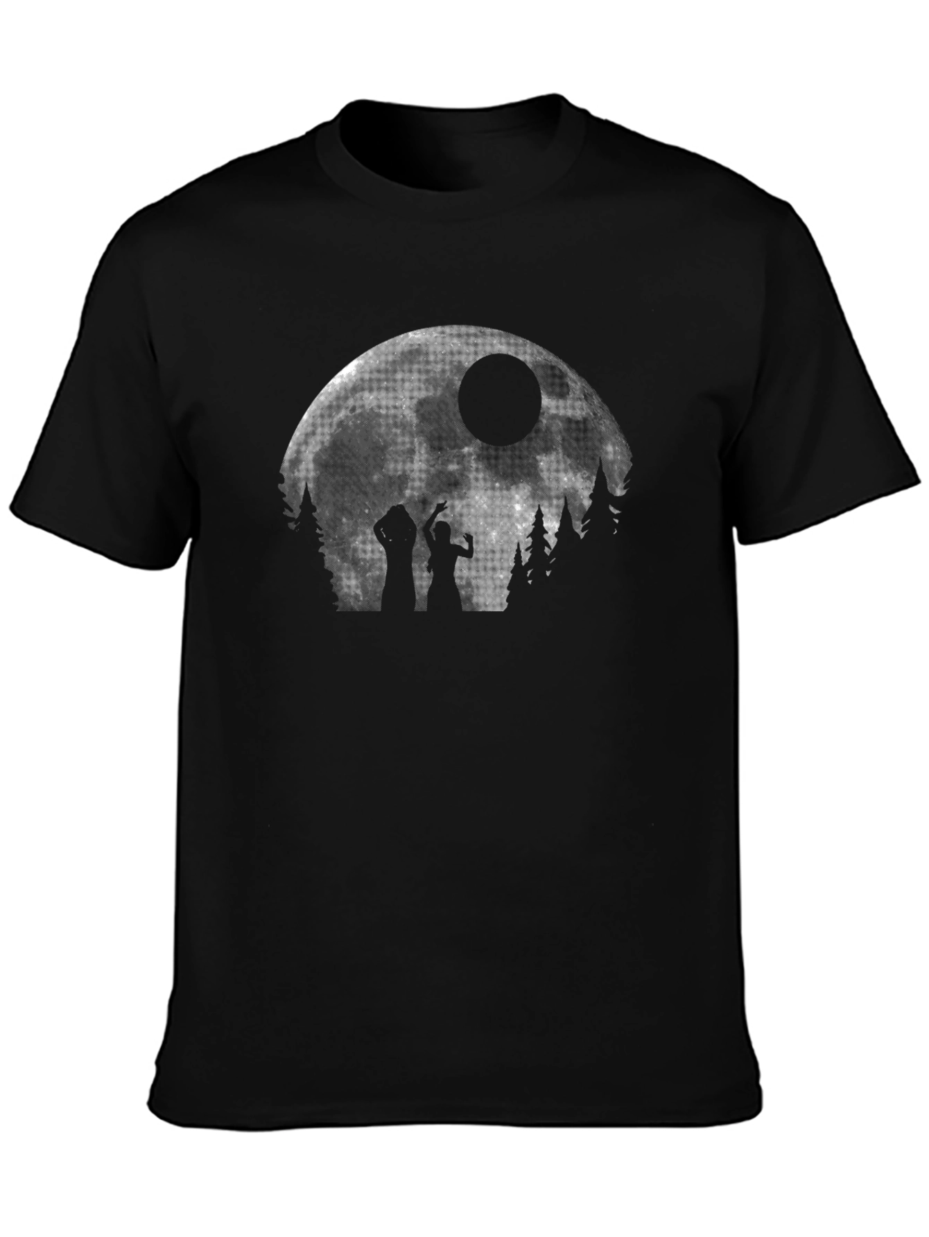 Camiseta Luna Llena Zombies Unisex Negra