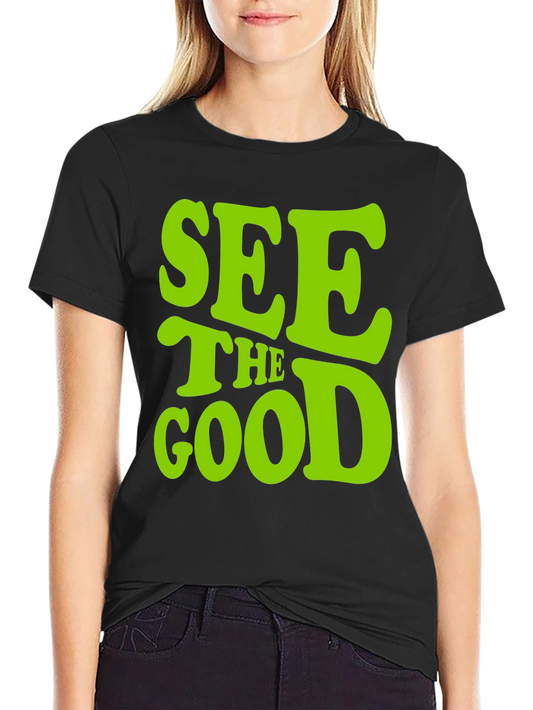 Camiseta Negra - Mensaje Positivo See the Good