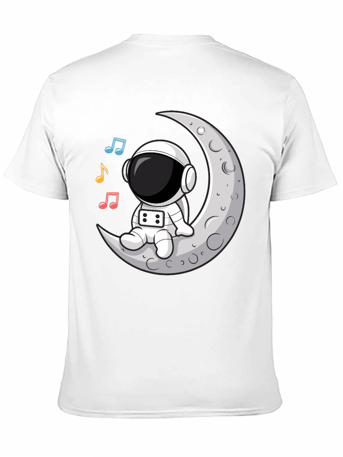 Camiseta Astronauta Luna Música Negra