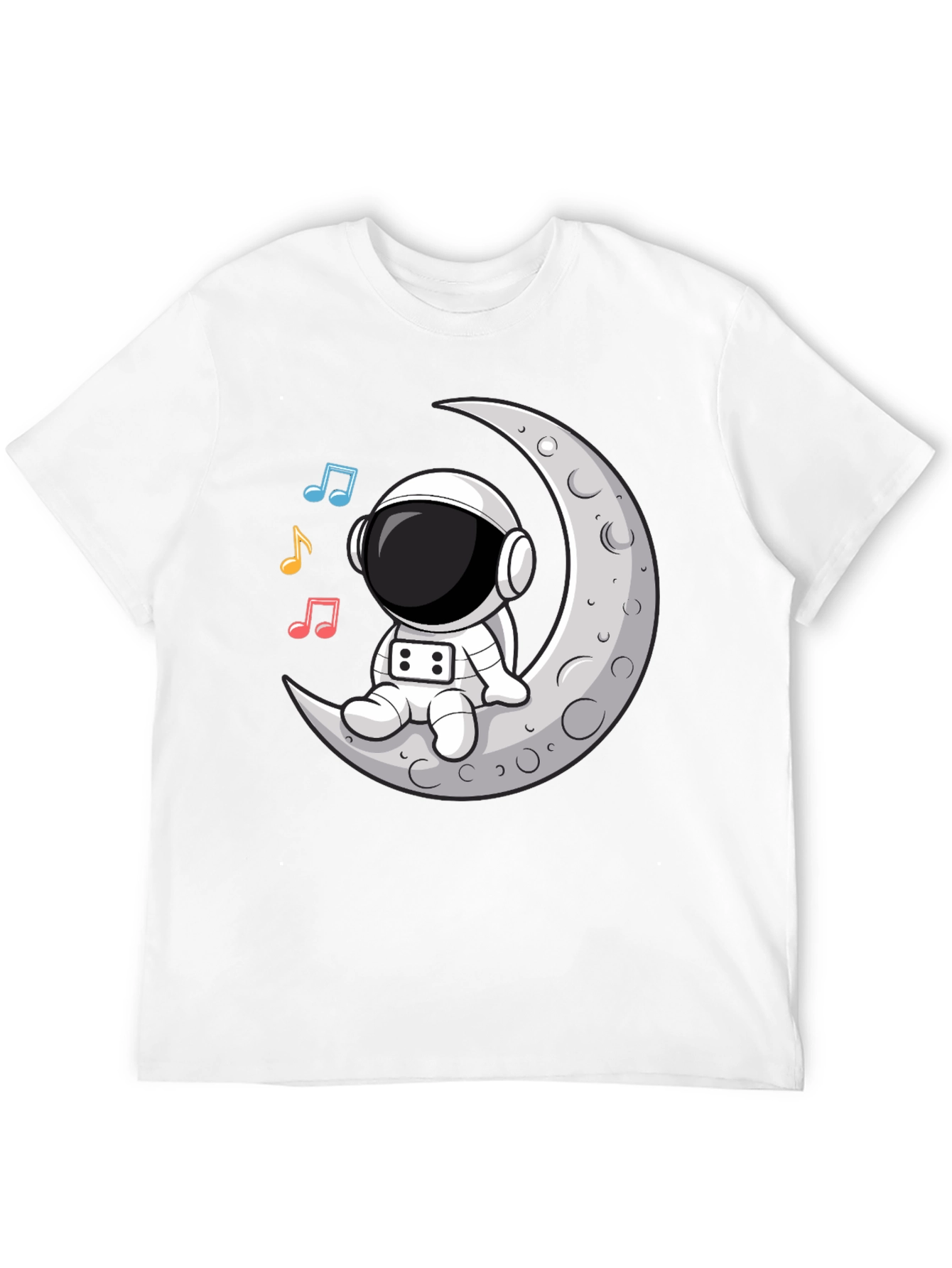 Camiseta Astronauta Luna Música Negra