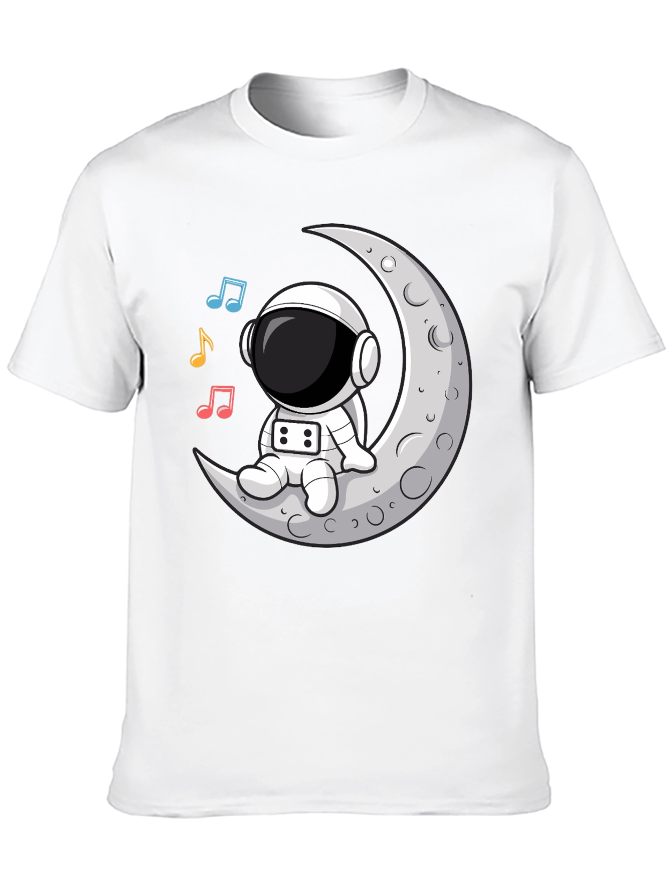 Camiseta Astronauta Luna Música Negra