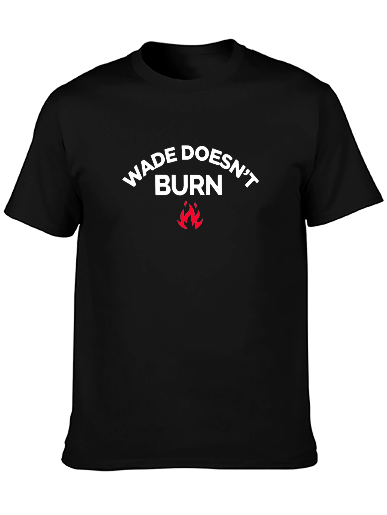 Camiseta Negra: Wade Doesnt Burn - Estilo Casual